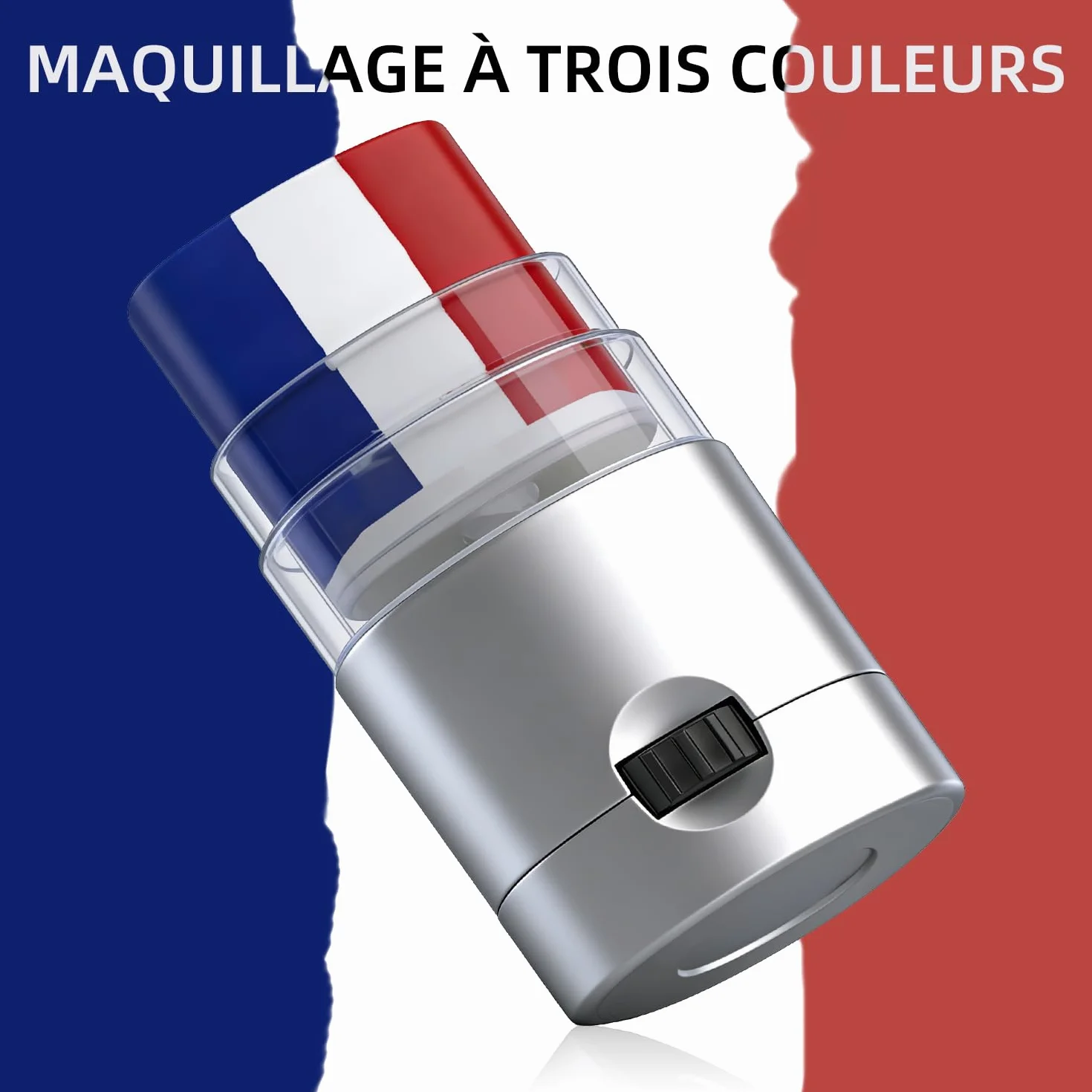 Stick Maquillage Bleu Blanc Rouge, Face et Body Paint Supporter, Bâton de Peinture pour France Supporters de Football