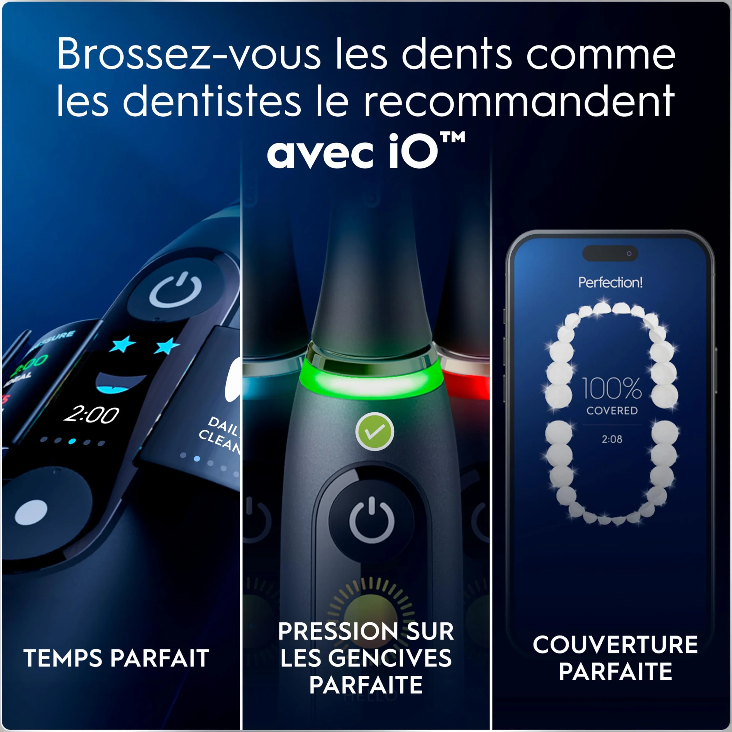 Oral-B Brosse à Dents Electrique iO 6, Noire, 5 Modes, Capteur de Pression, Batterie Rechargeable