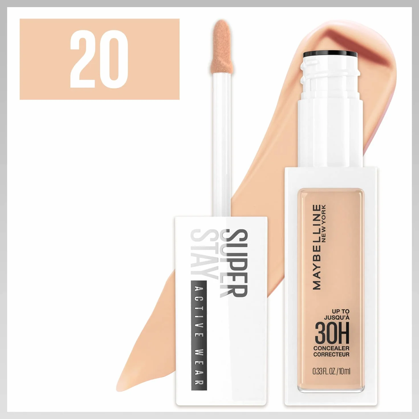 Maybelline New York Superstay Active Wear Correcteur Anti-Cernes Teinte Sand 20 10 ml