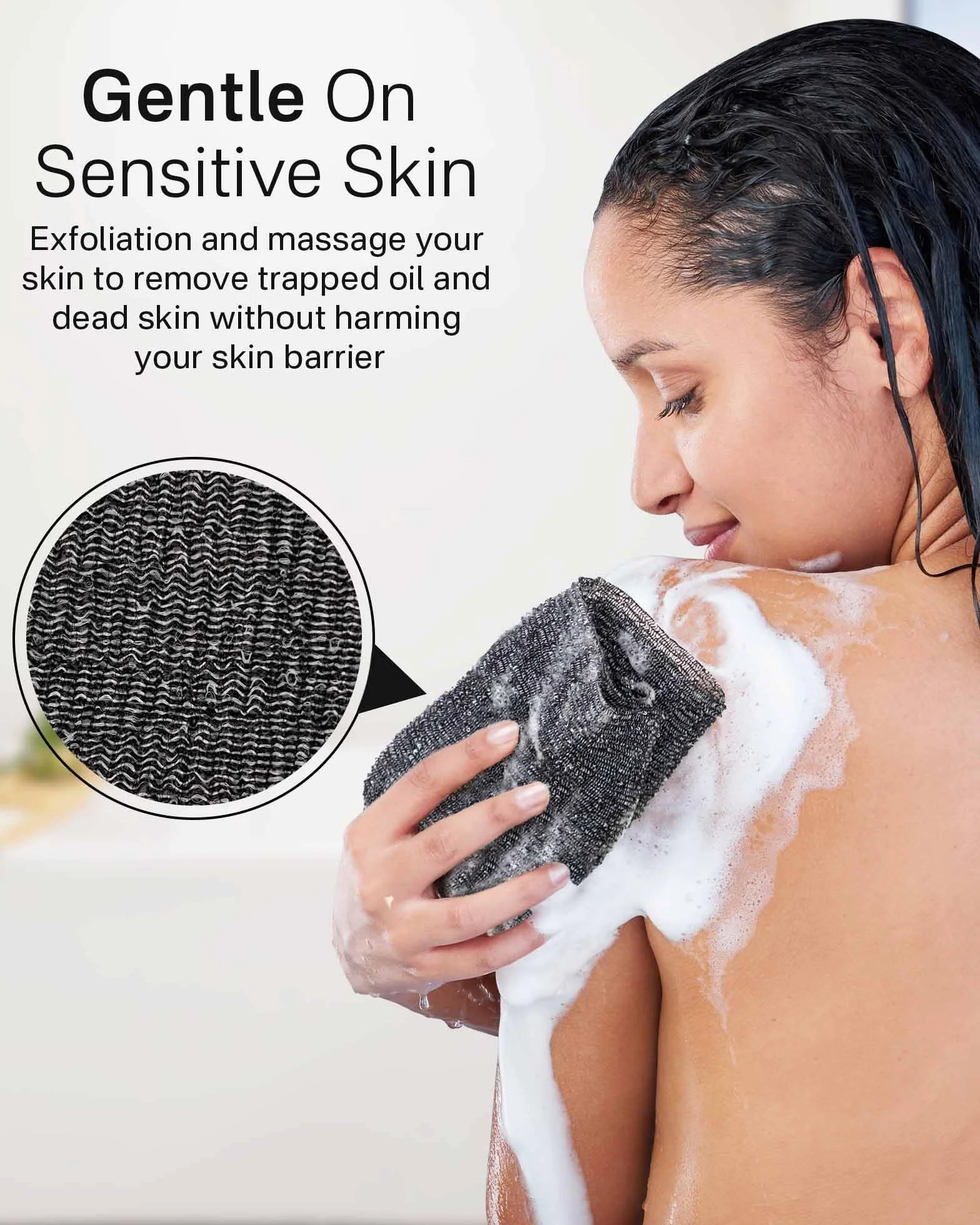 Yiclick Lot de 2 débarbouillettes exfoliantes – Éponge de lavage en luffa pour le corps – Brosse douce pour le dos