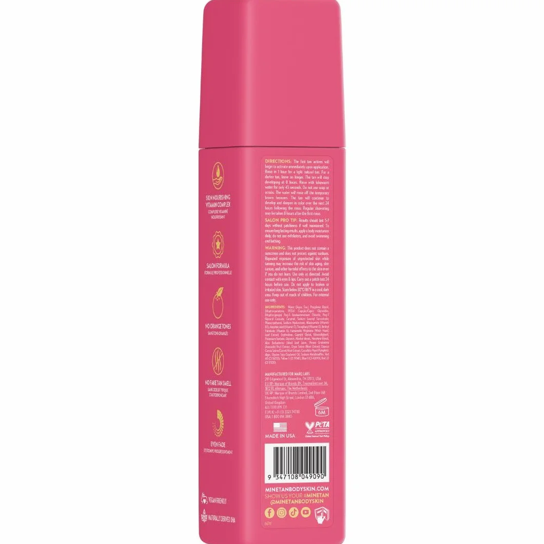 MineTan Wonder Tan Mousse autobronzante | Collection de traitements de bronzage – 1 heure Instant Express, fausse mousse bronzante pour le visage et le corps, finition riche et chaude marron foncé