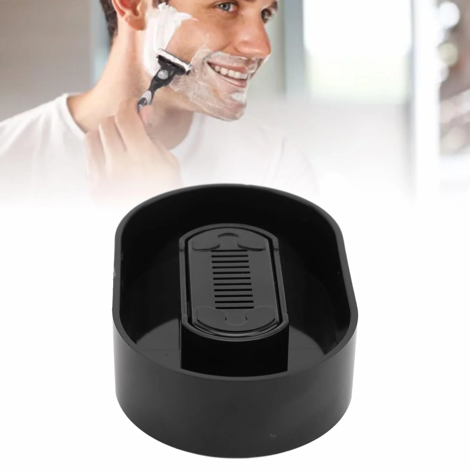 Rinçage de Rasoir Portable, Outil de Nettoyage de Rasage pour Tondeuse à Barbe Manuelle (BLACK)