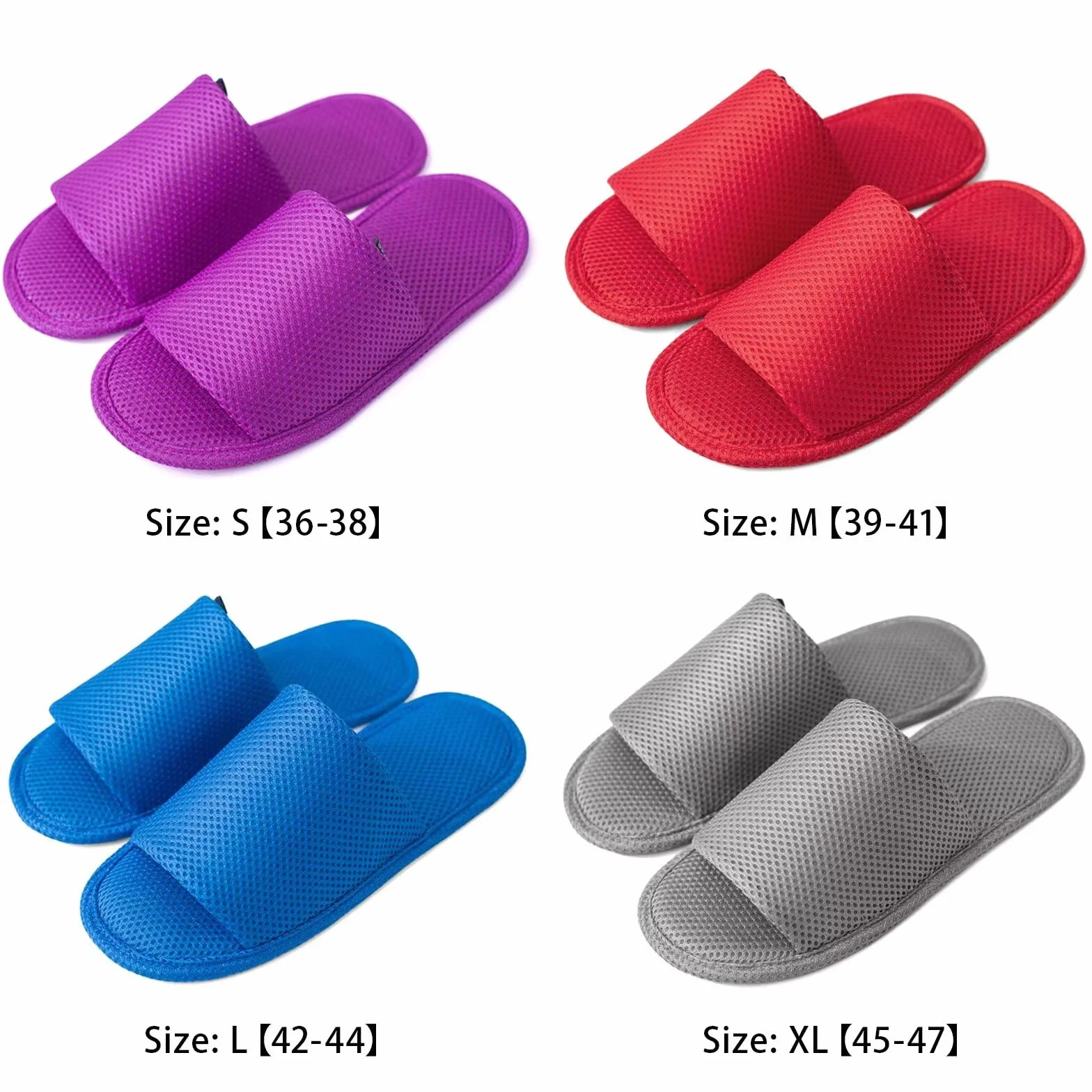 Chaussons Invités Lavable en Machine Hôtel Léger Antidérapant Pantoufles pour Maisons, Spa, Voyages, Fête