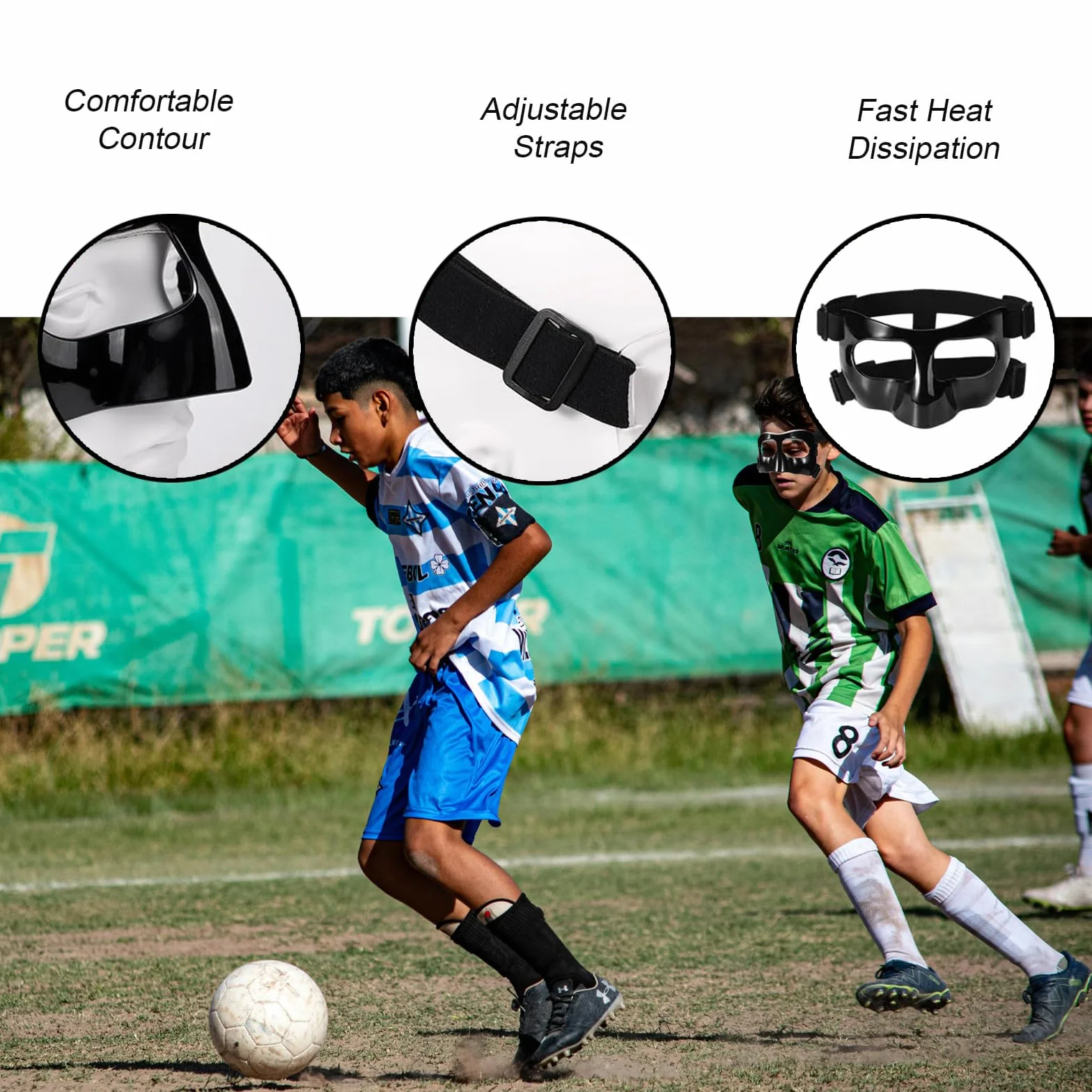 Masque nasal pour sport fracture nasale petite taille rembourrage enfants adolescents bande élastique réglable