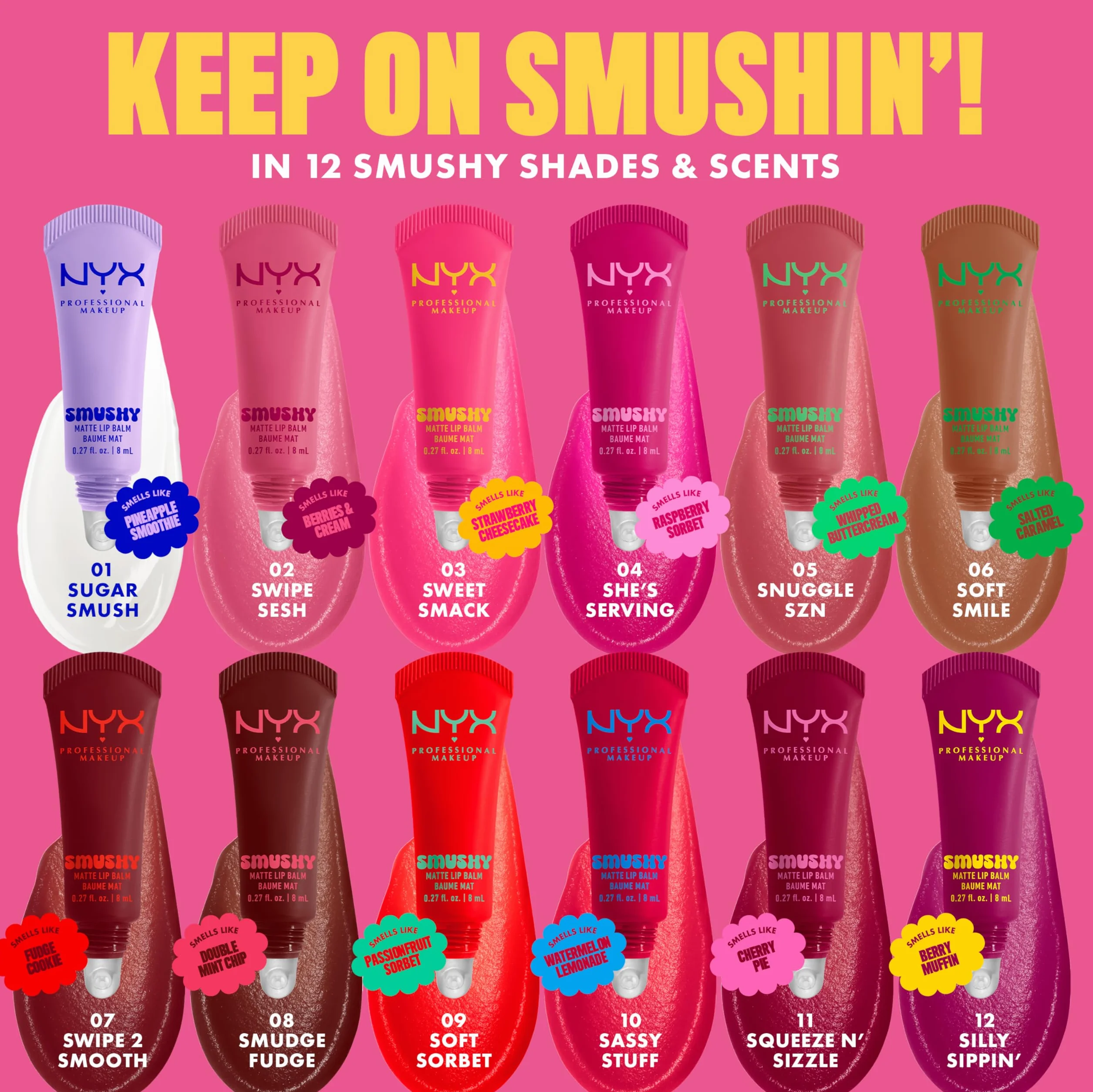 NYX Professional Makeup Smushy Lip Balm Snuggle Szn Baume à Lèvres Teinté Mat Effet Floutant