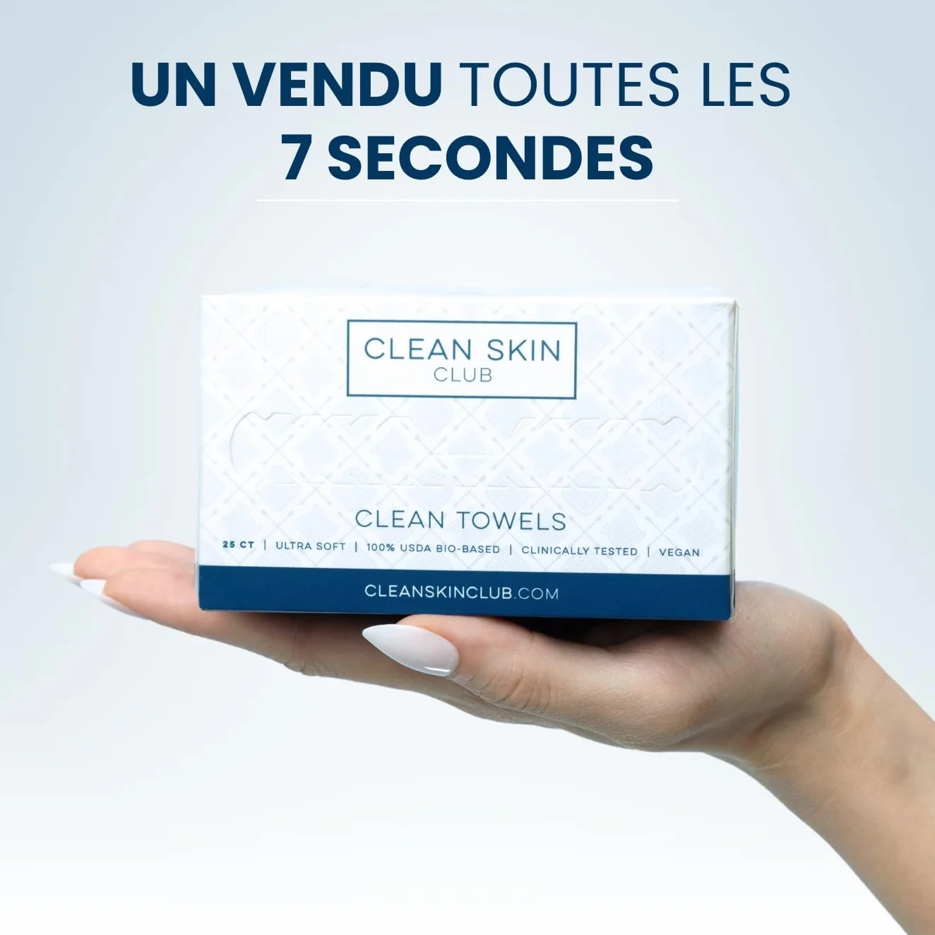 Clean Skin Club serviettes visage approuvées dermatologues 100% biologiques USDA towelettes jetables ultra douces