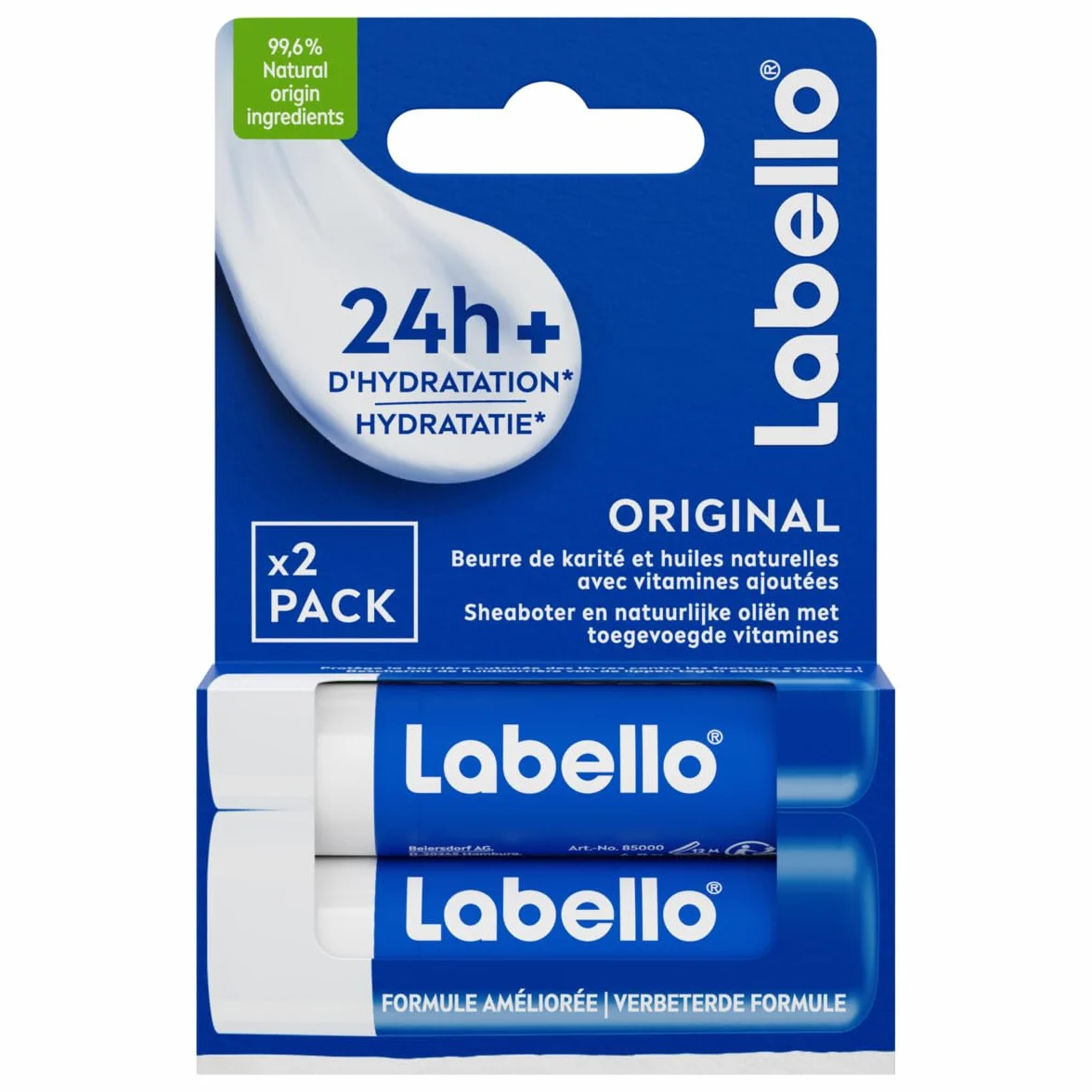 LABELLO Duo Original Baume à lèvres 2 x 5,5 ml Hydratation 24H