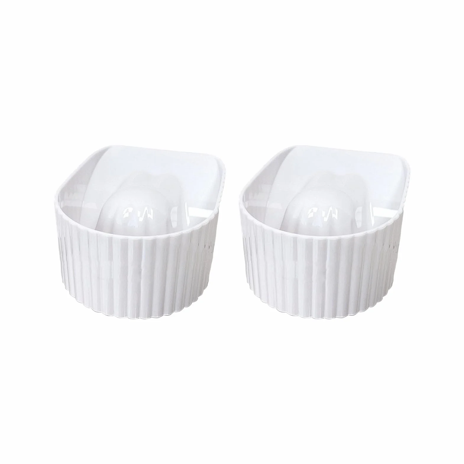Lot de 2 bols de trempage pour manucure, polissage, lavage, plateau blanc
