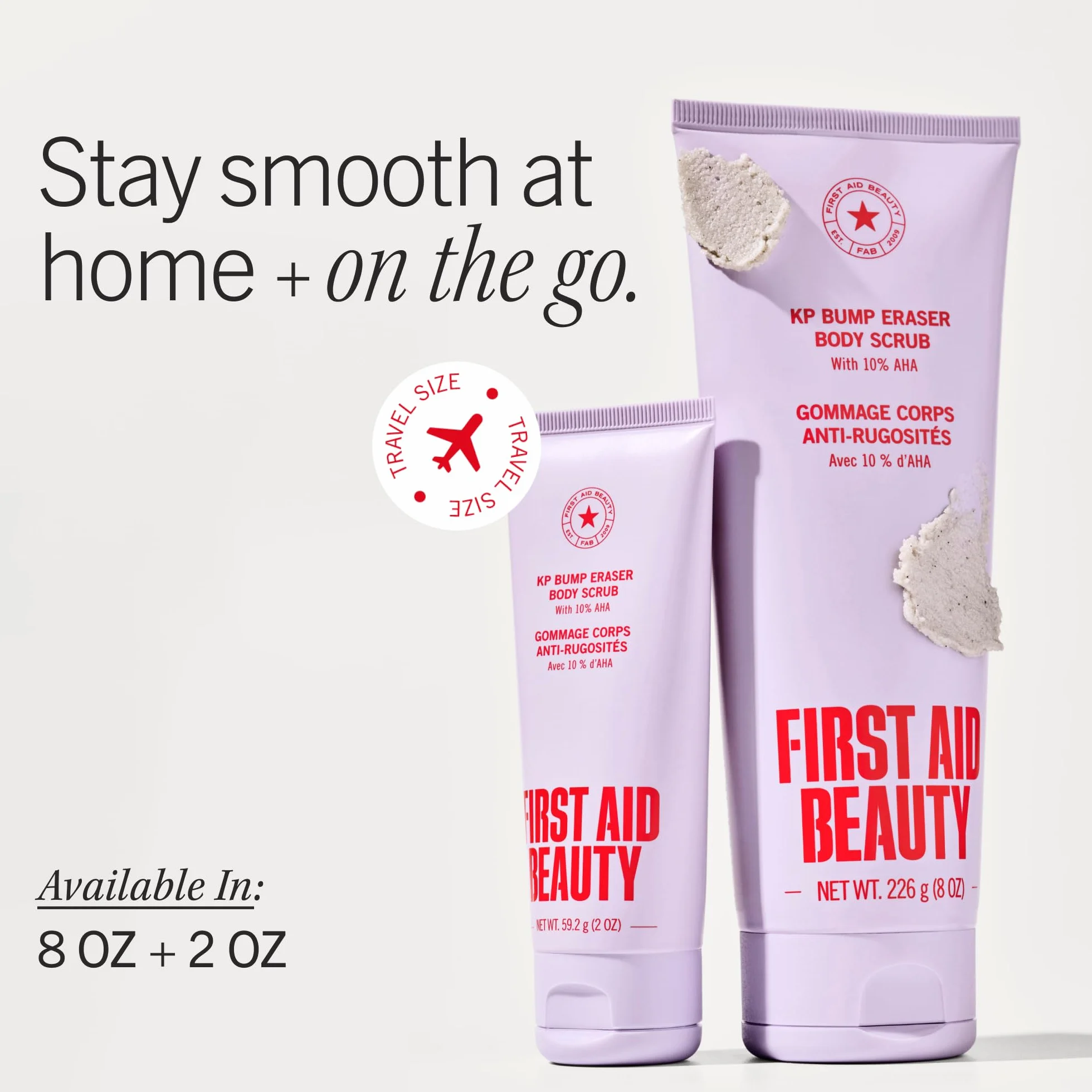 First Aid Beauty Gommage Corps KP 10% AHA – Exfoliant Kératose Pilaire Acides Glycolique Lactique 226 g