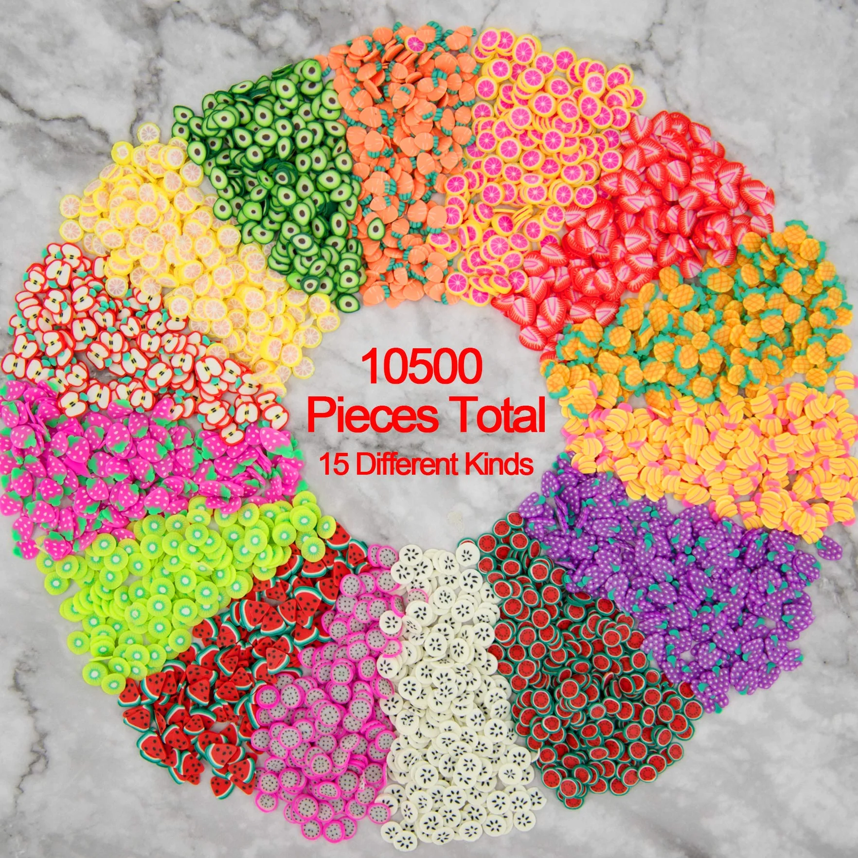 Duufin 10500 pièces tranches de fleurs gâteau en pâte pour décoration des ongles
