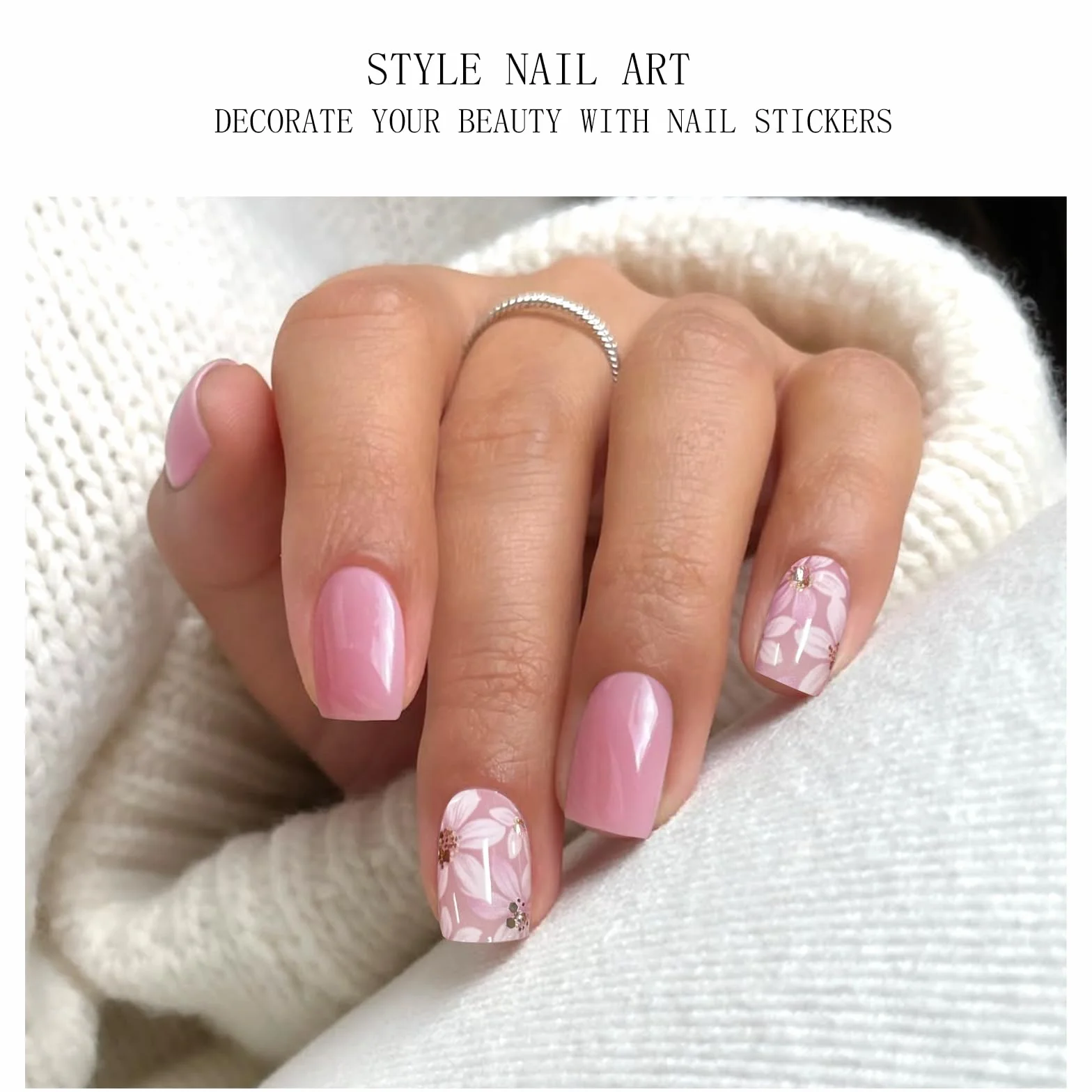 Autocollant Ongles Gel UV Fleur Nail Art Stickers Semi-durci Deco Manucure