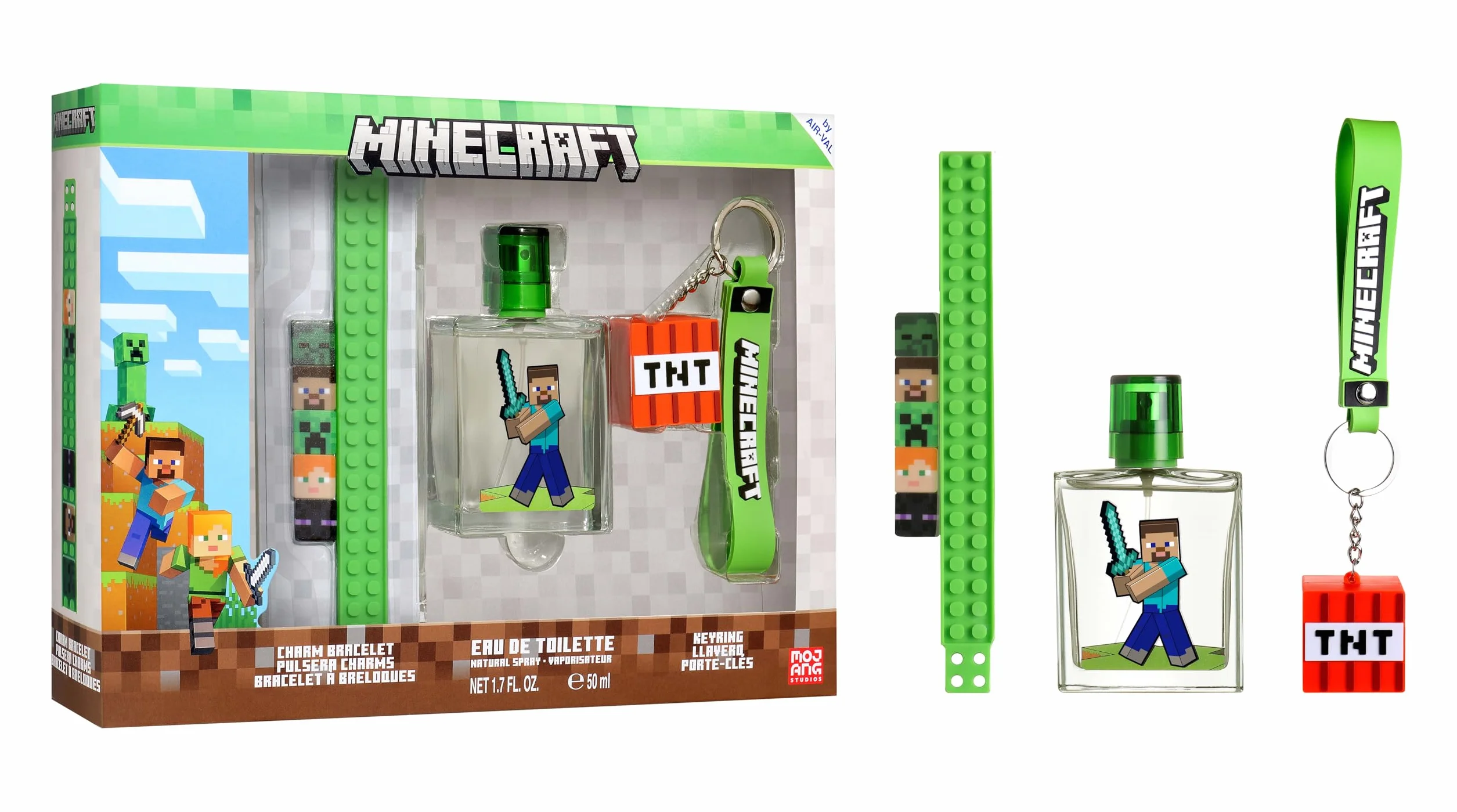 Minecraft Coffret avec EDT 50 ml, bracelet et porte-clés