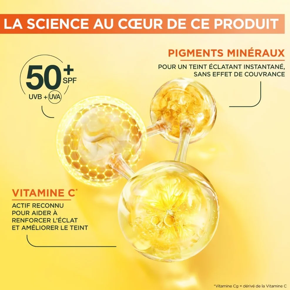 Garnier SkinActive Fluide Anti-Taches Anti-UV Quotidien SPF 50+ Vitamine C 40 ml