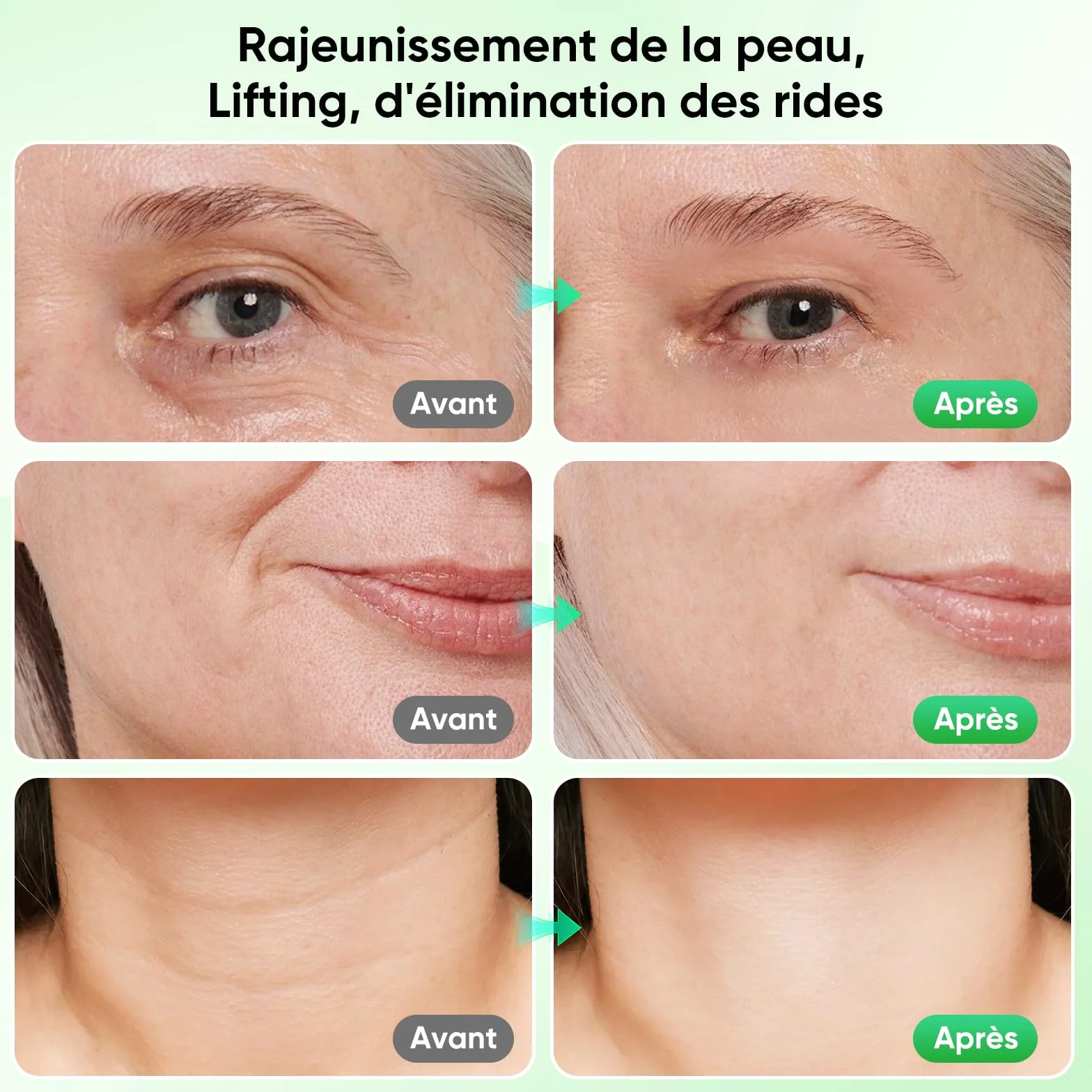 Massage Visage Appareil Anti Rides: Masseur Lifting Double Menton Facial 6 Mode Beauté Electrique Machine Luminothérapie Led 7 Couleurs - EMS 45℃ Anti-Age Massage Pour Raffermissement du Visage et Cou