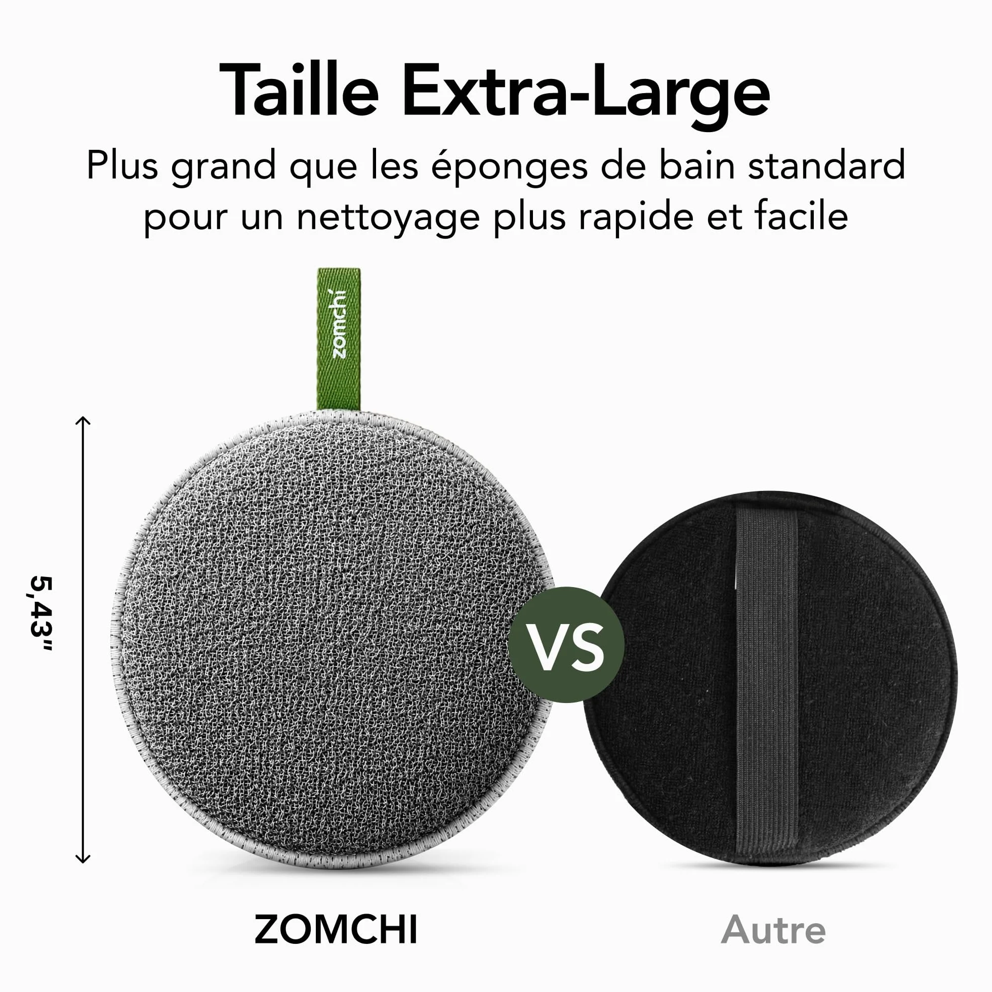 Éponge Exfoliante Corps Double Texture Lot de 2 ZOMCHI