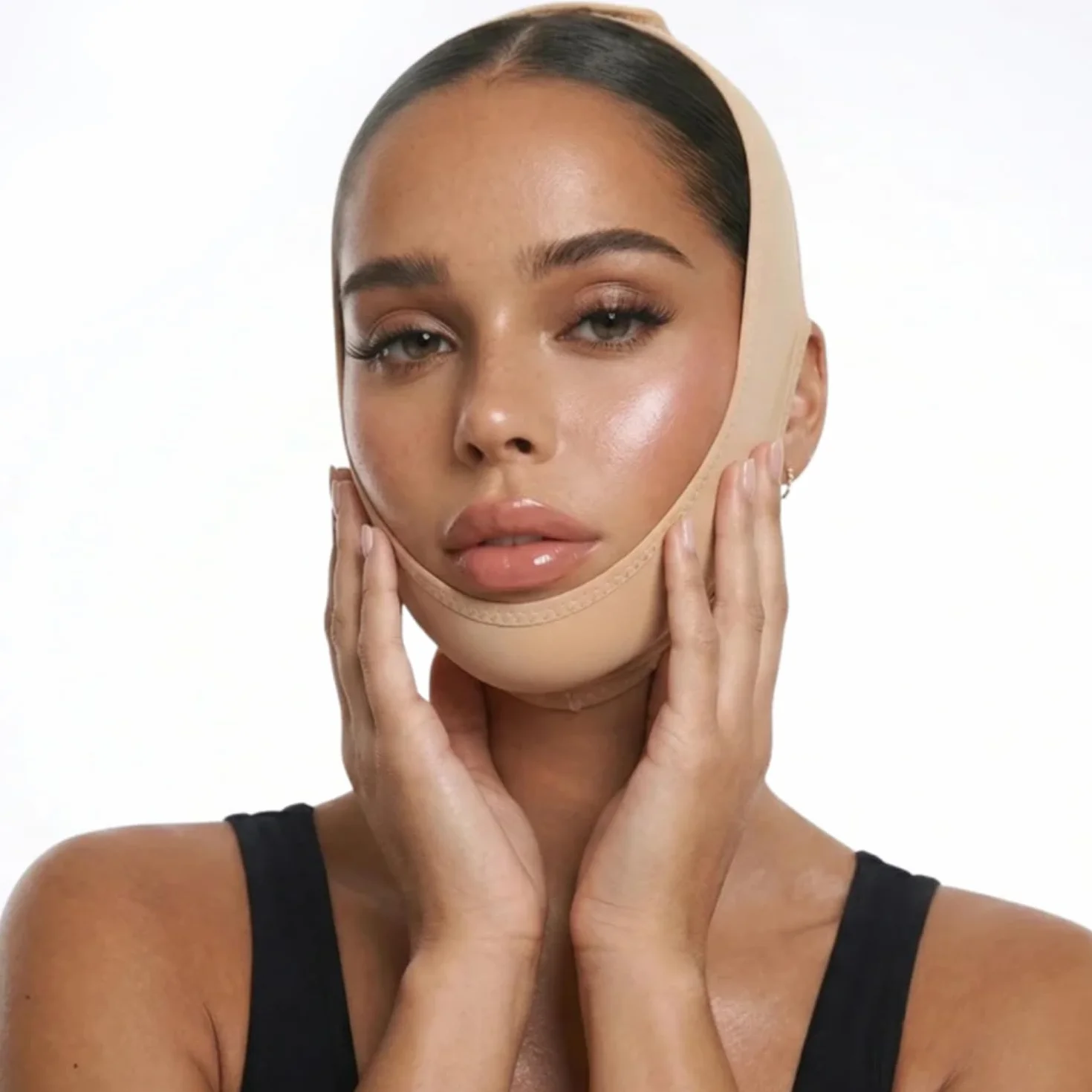 Gaine Sweetlifty Visage – Contour Du Visage Et Menton, Soutien Pour La Mâchoire, Tissu Respirant Pour Un Port Quotidien, Accessoire De Soin Du Visage (Pelle naturale, S)