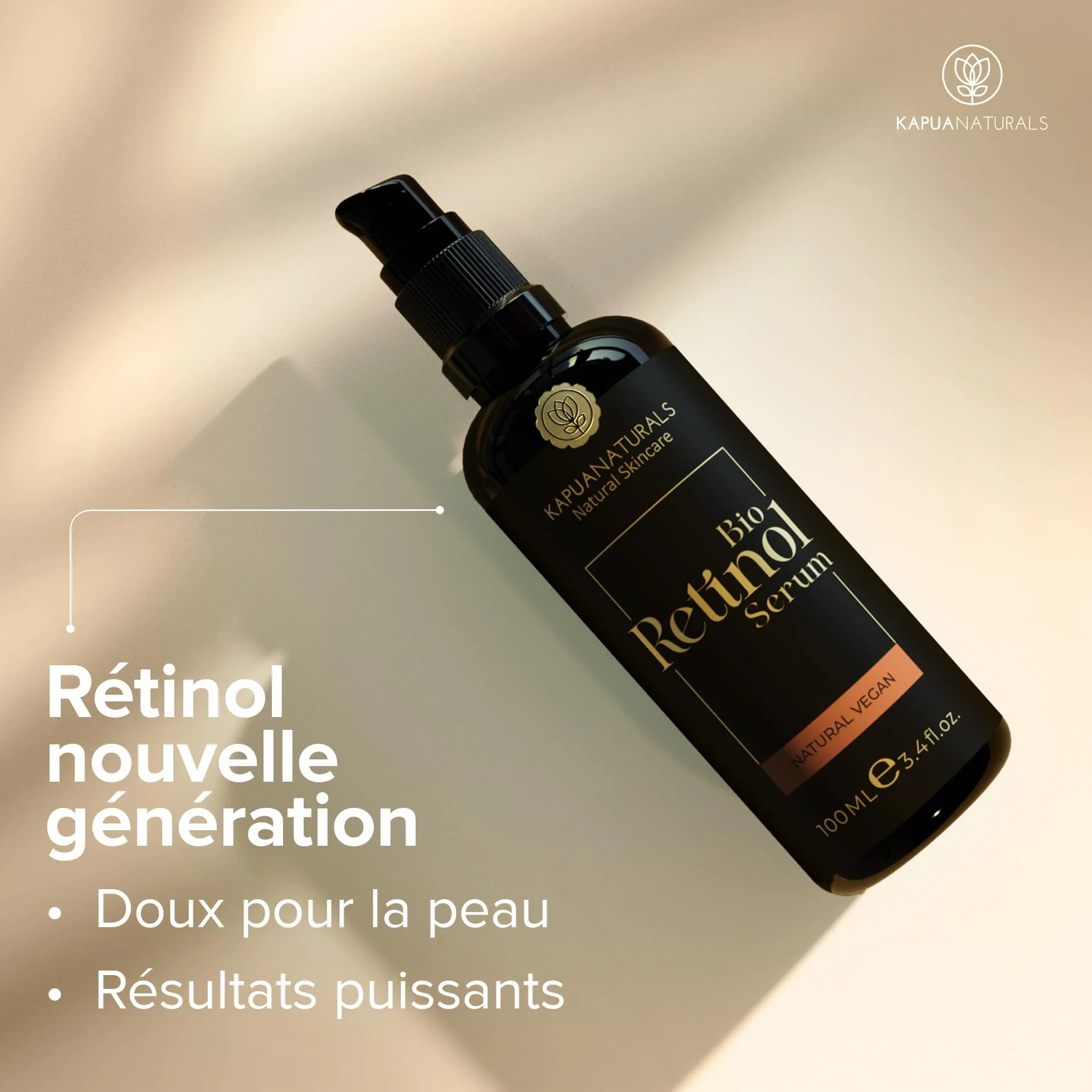 Retinol Serum Visage BIO 100 ml Anti Rides Acide Hyaluronique Vitamine C