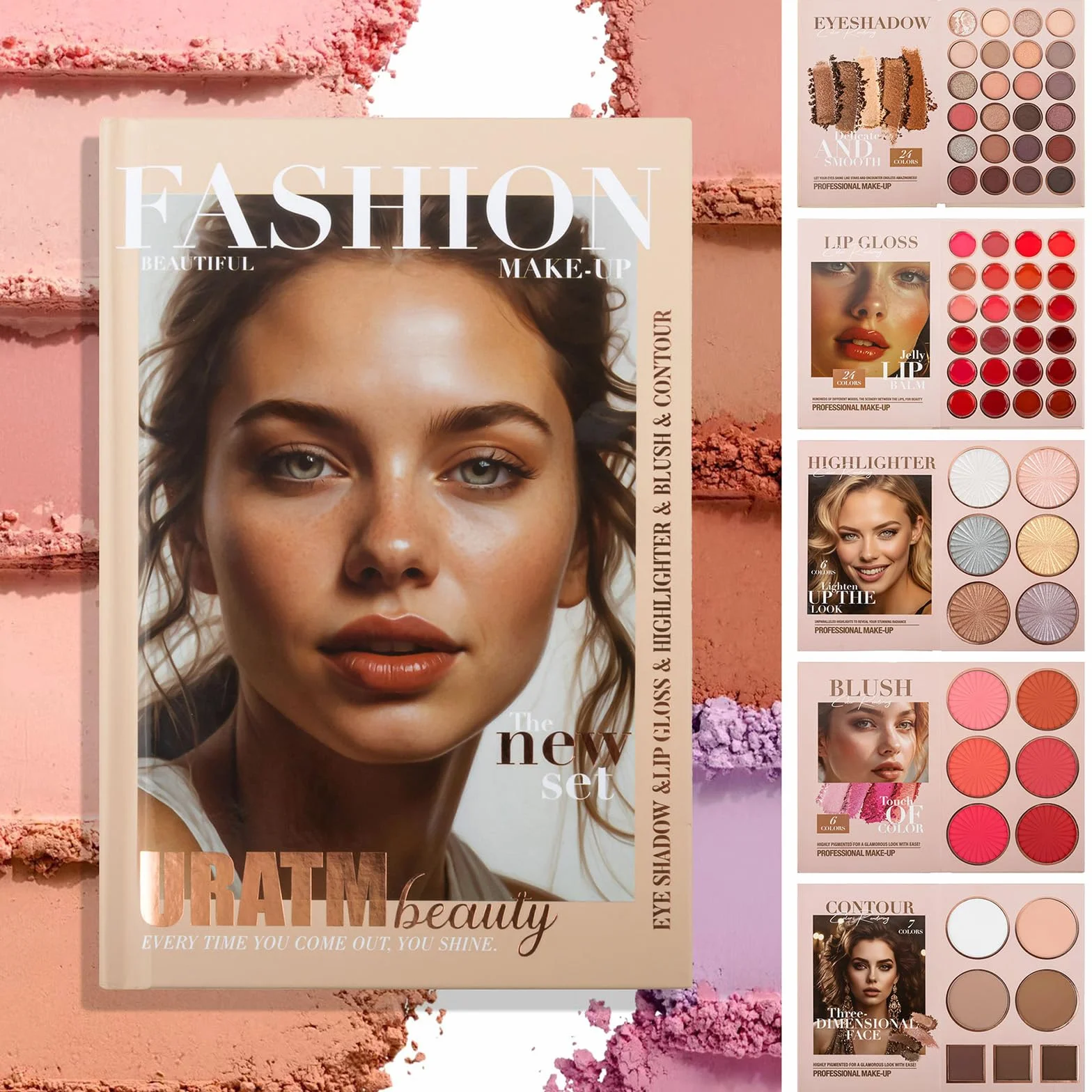 RoseFlower Coffret Maquillage Femme Palette Maquillage, Sets de Maquillage de Voyage avec Paupières Rouge Lèvres, Surligneurs, Contours, Fard à Joues– Coffret Cadeau de Maquillage