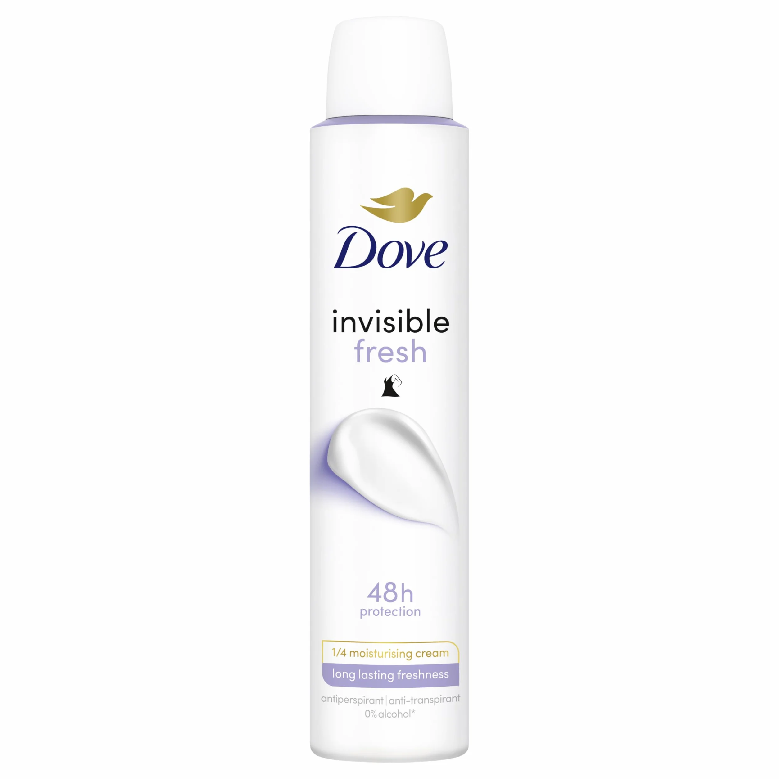 DOVE Déodorant Spray Anti-Transpirant - Invisible Fresh - Protection 48H contre la transpiration - Contient 1/4 de crème hydratante - 200ml