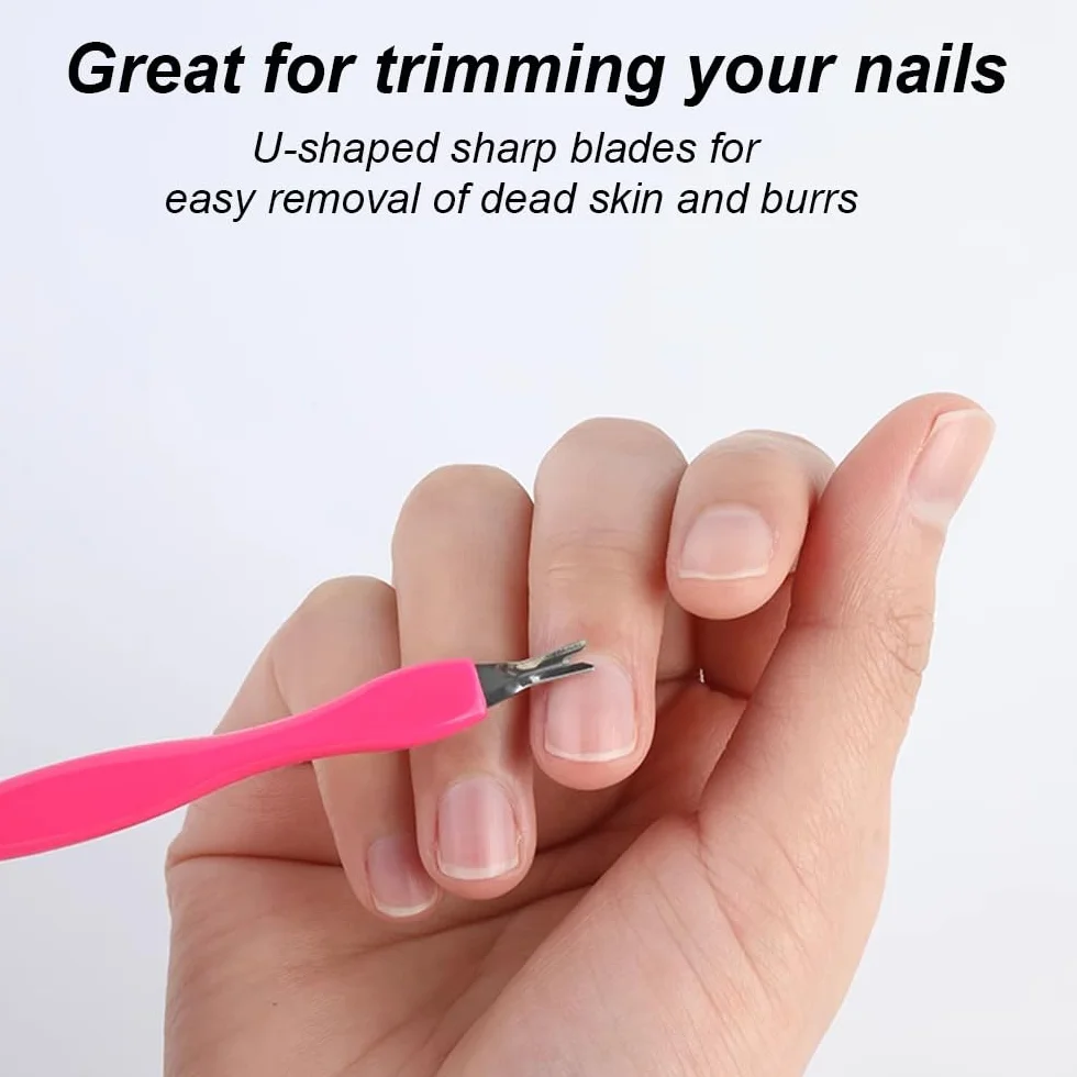 Cuticule à Ongles Fourches 18 Pcs, Pousseurs Cuticulaires Double Tête, Trimmer Pusher pour Manucure