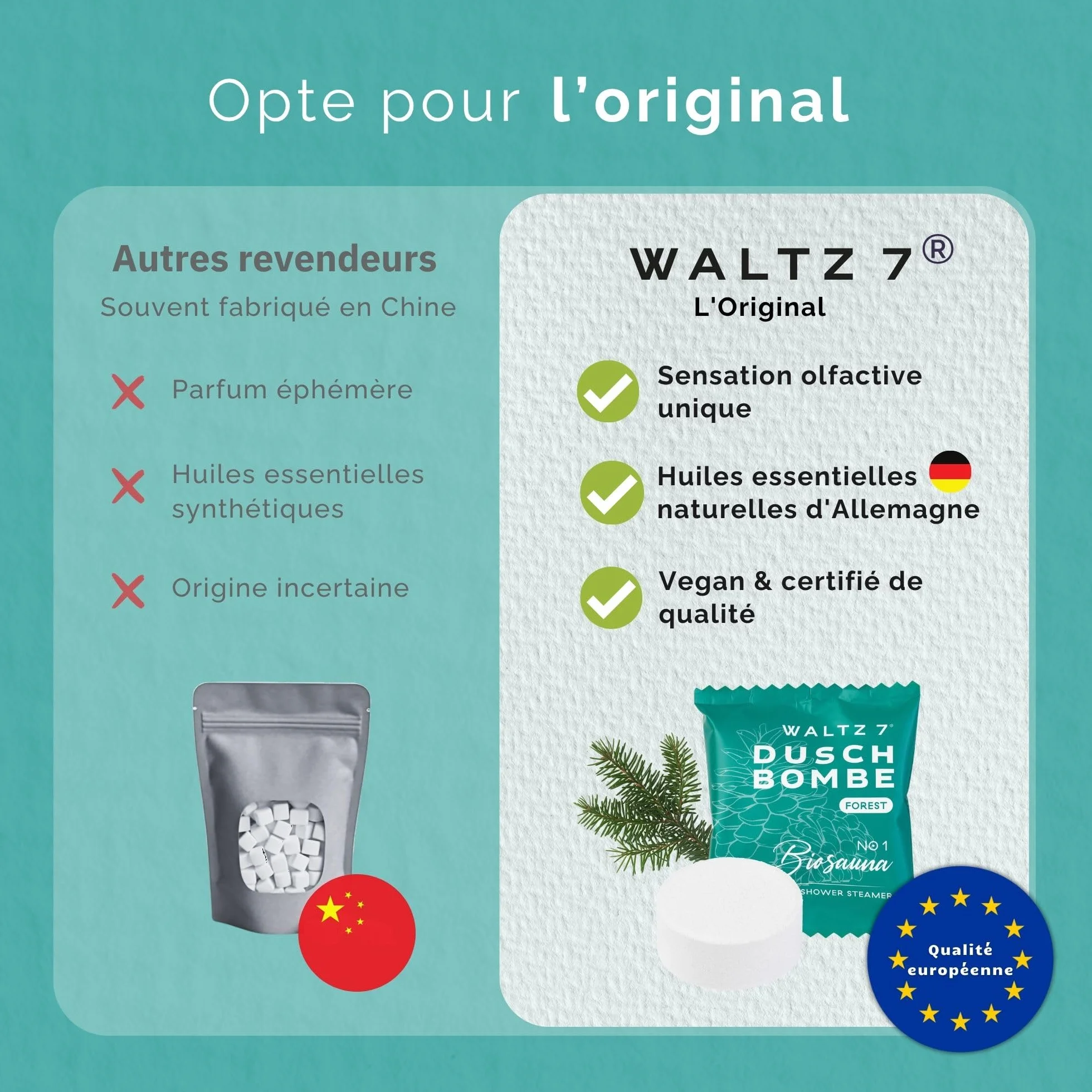 Bombes de Douche Épicéa Set 32 Sachets Aromathérapie Calmant Revigorant Relaxant Coffret Cadeau