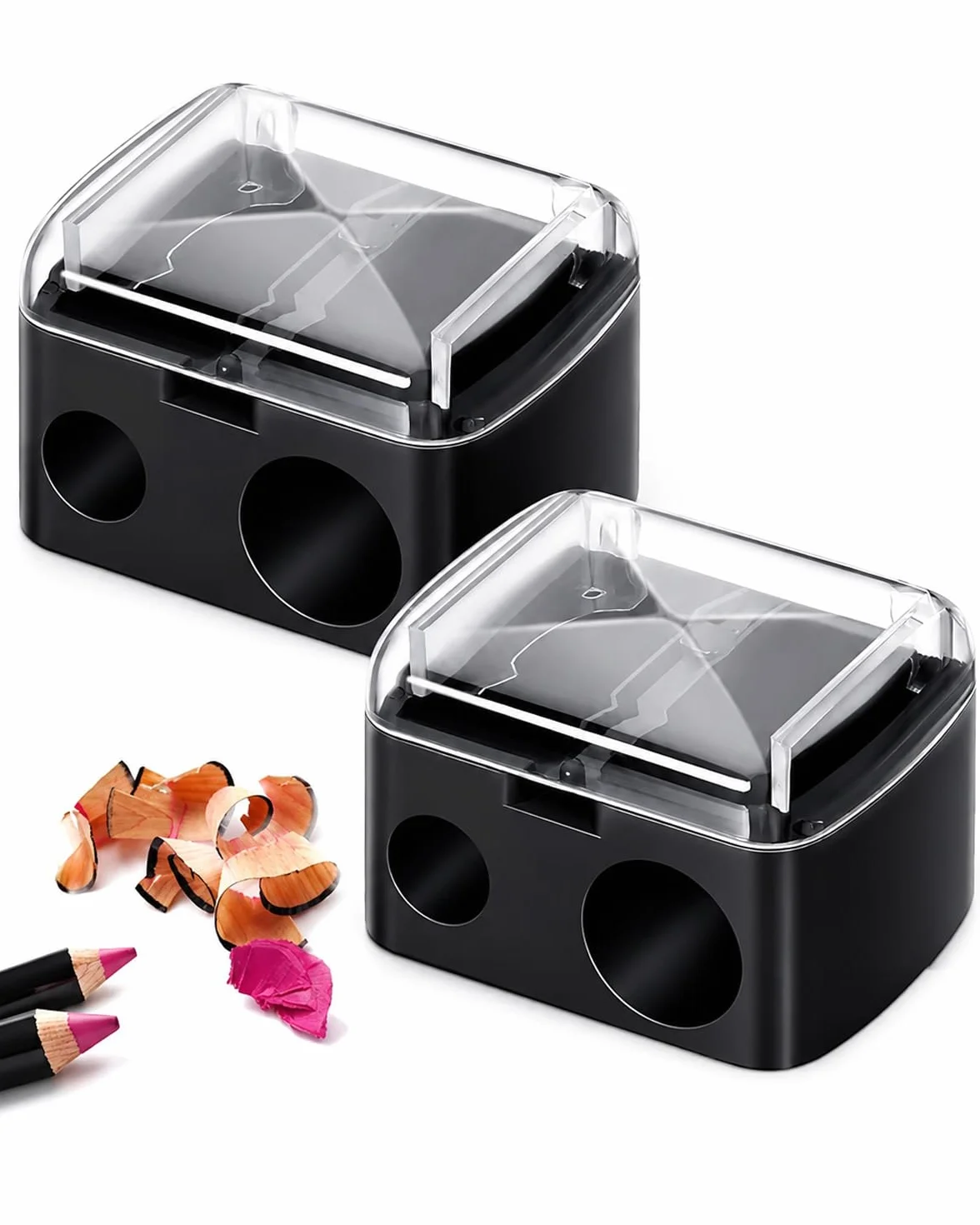 Taille-Crayons Maquillage Universel pour Crayons Cosmétiques, Sourcils, Lèvres, Eyeliner, Lames Précises, Compact