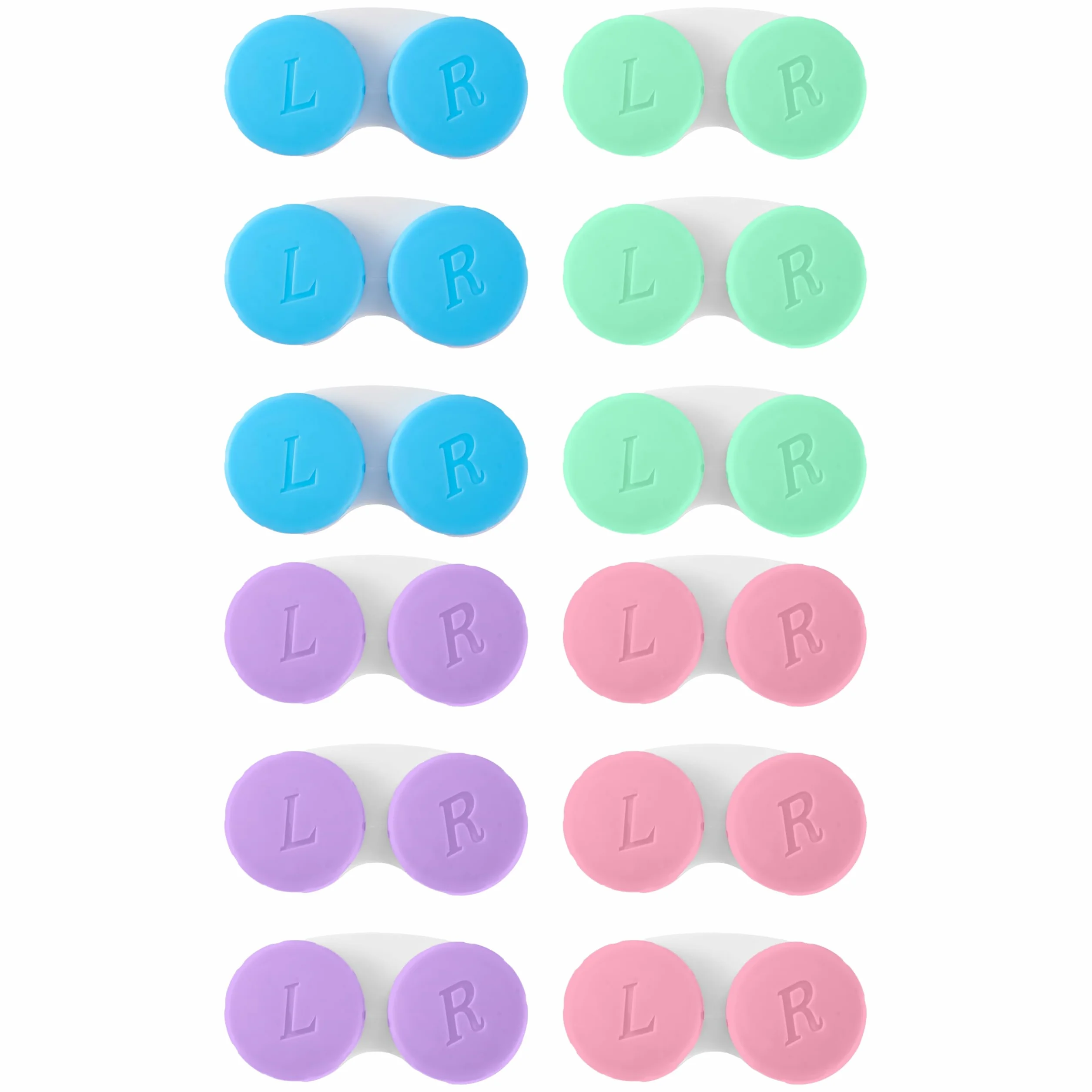 Kit de 12 étuis pour lentilles de contact colorés, anti-fuite, pour voyage
