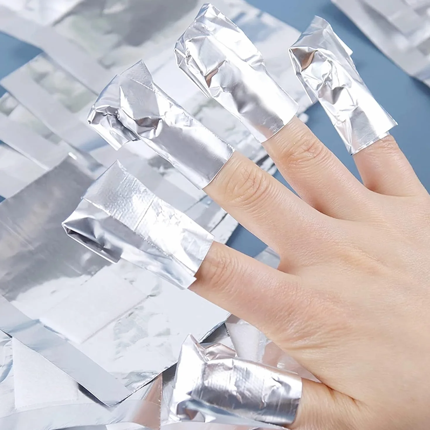 Papillotes en Aluminium pour Enlever Vernis à Ongles Gel, 200 Pièces Feuille d'Aluminium