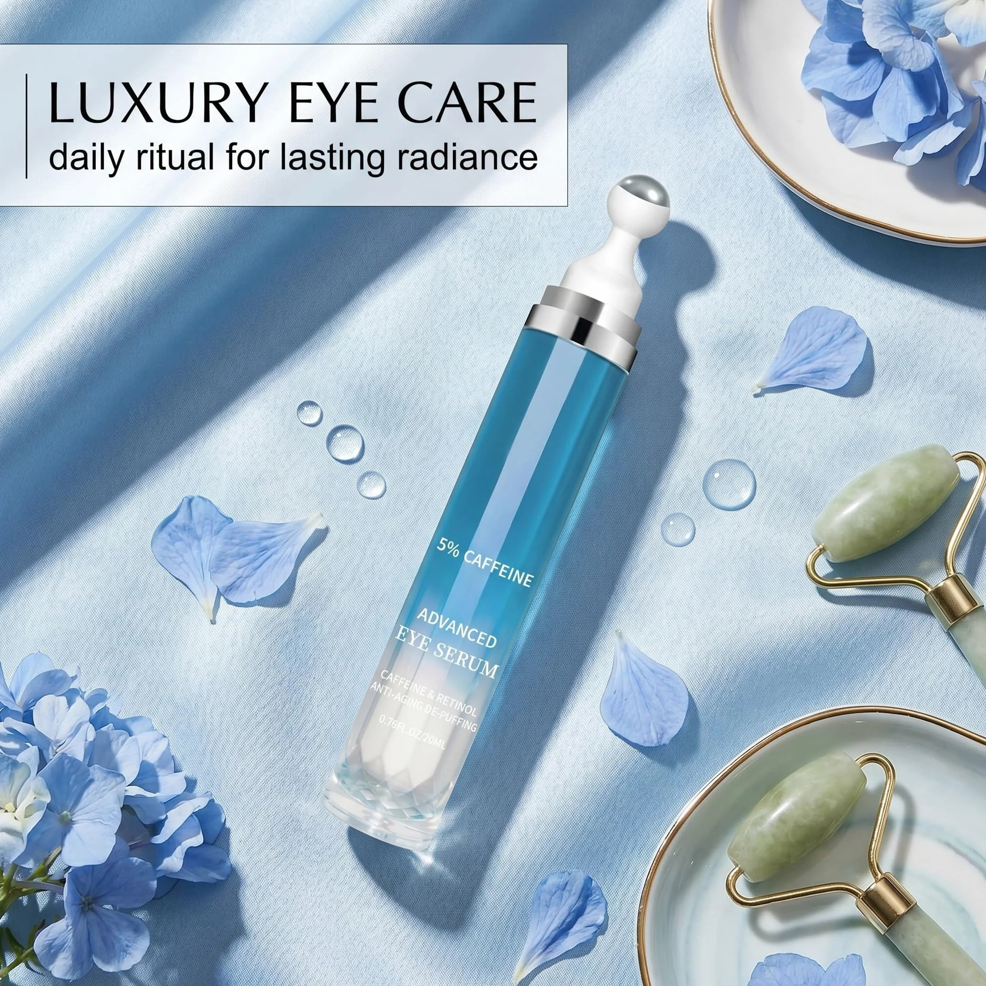 Sérum Contour des Yeux Roll-on Anti-Poches Anti-Cernes aux Peptides et Caféine 20ml
