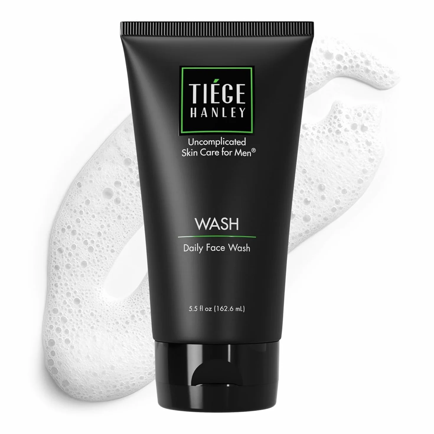 Tiege Hanley Daily Nettoyant visage pour homme, 155,9 g – Nettoyant doux sans parfum pour le visage pour homme revitalise, hydrate et adoucit la peau – Nettoyant pour le visage pour homme et soin du