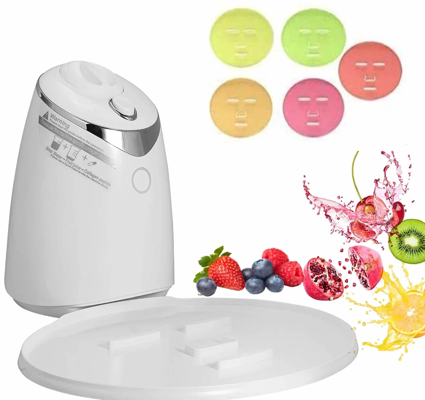 Machine à masque facial, Visage Machine avec le masque 32Pcs faisant des Capsules de collagène Machine de Masque de Fruits Bricolage Fruits légume Masque de Visage Fabricant de Soins (01)