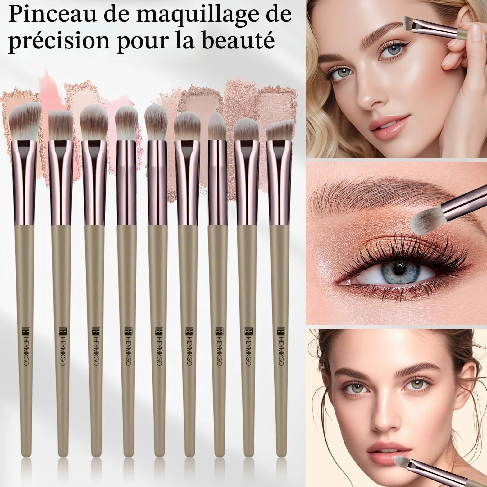 HEYMKGO Kit de 40 Pinceaux de Maquillage Professionnels - Set Complet Pinceaux Double Face