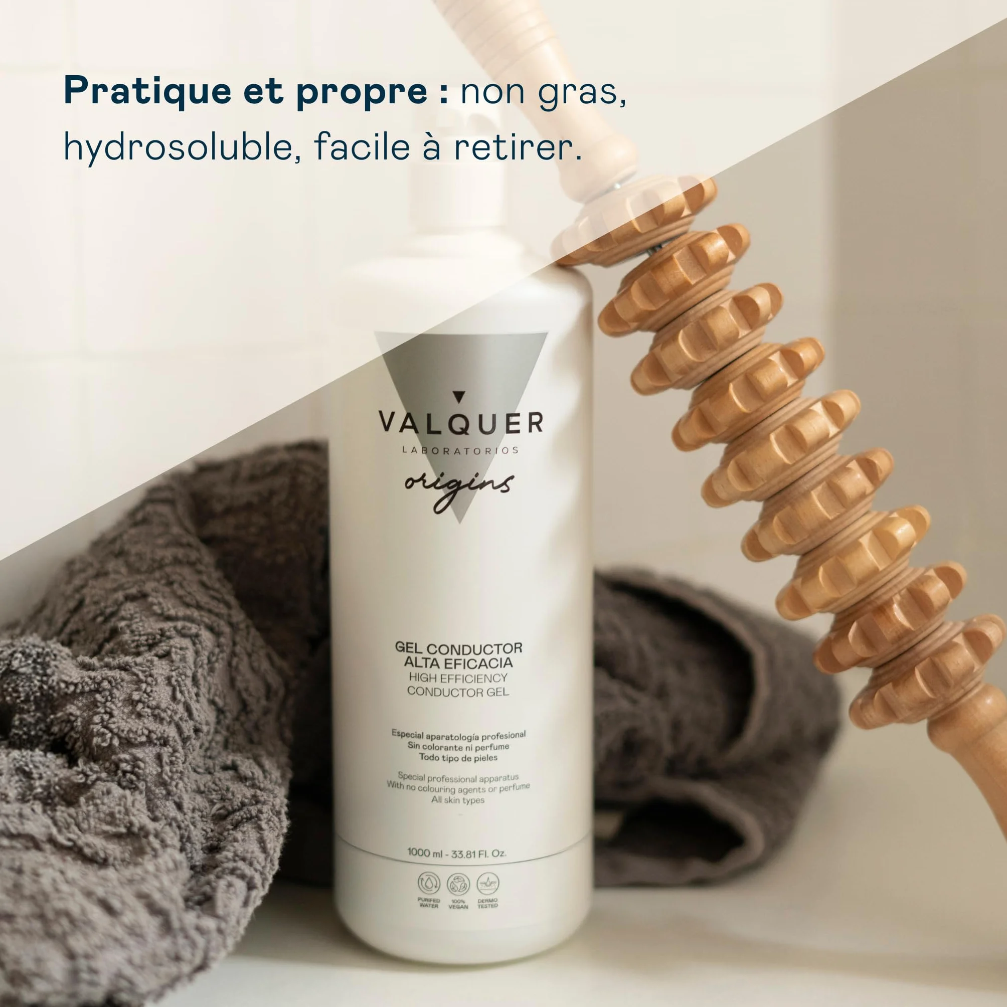 Gel conducteur Valquer 1l radiofréquence ultrasons électrostimulation IPL laser
