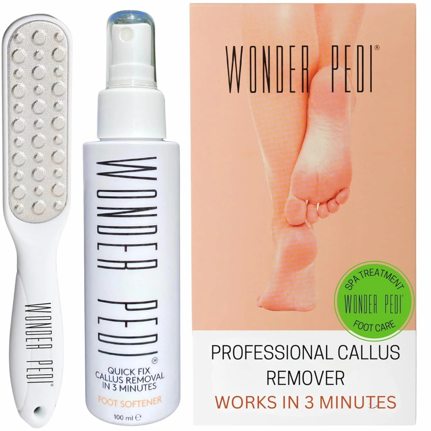 Détachant les callosités - Fixation rapide en trois minutes - Râpe pour les pieds - Exfoliant instantané pour les pieds - Spray exfoliant instantané - Lime à récurer les callosités - Traitement de