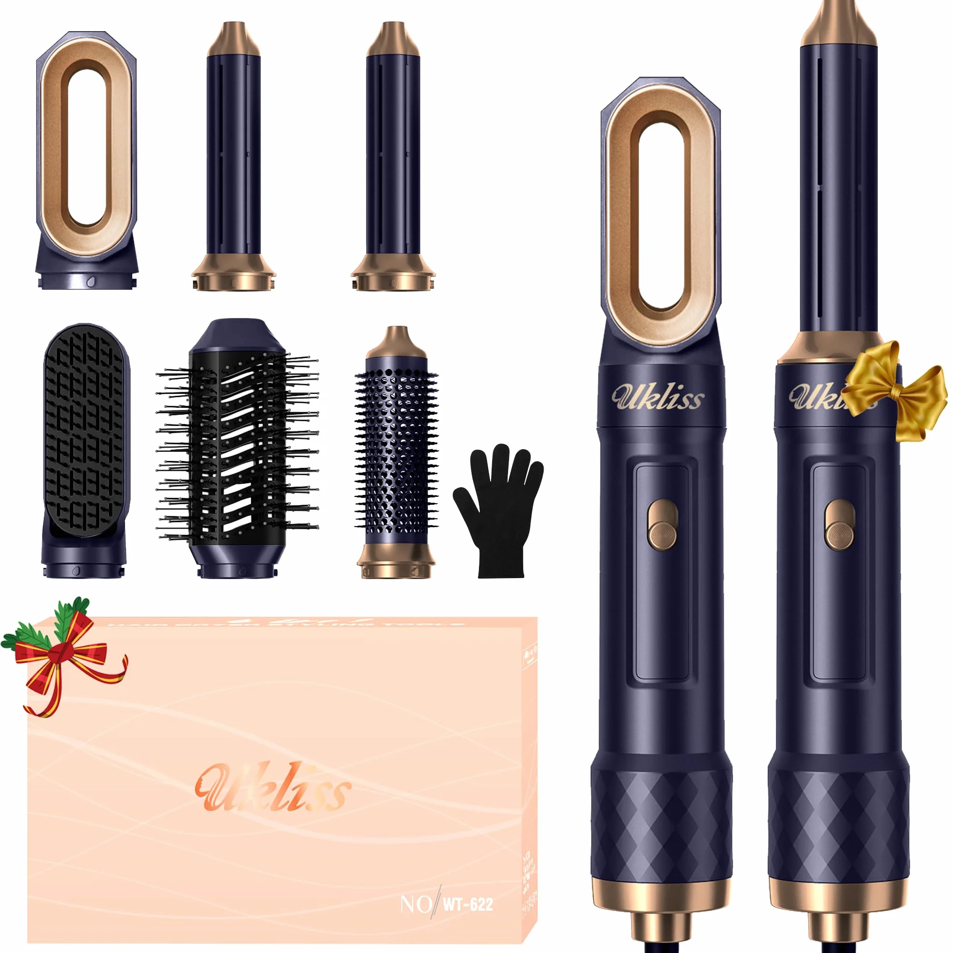 UKLISS Air Styler 6 en 1 Brosse Soufflante Brushing Bleu