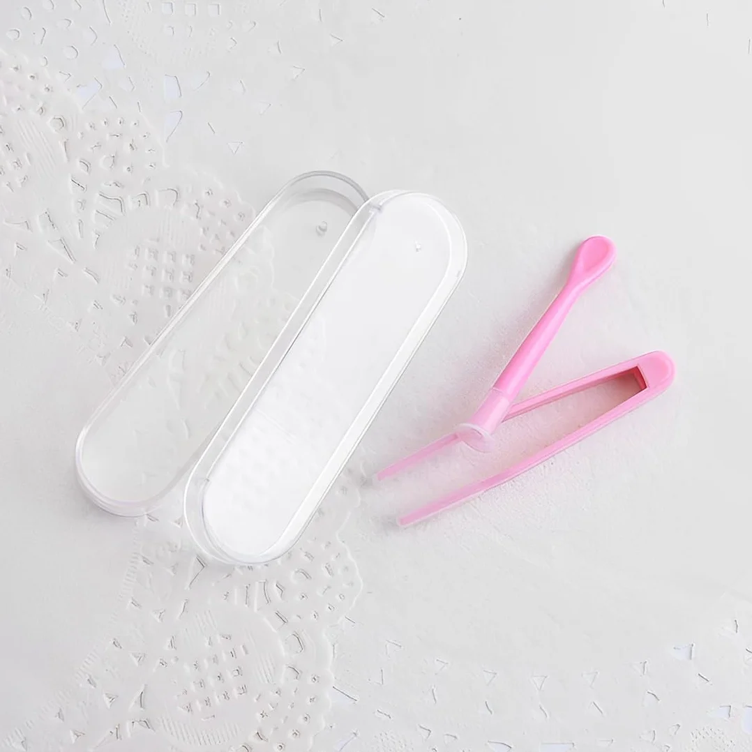 Pinces à lentilles de Contact en Silicone, Ventouse Souples et rigides avec boîte Voyage (Rouge/Bleu)