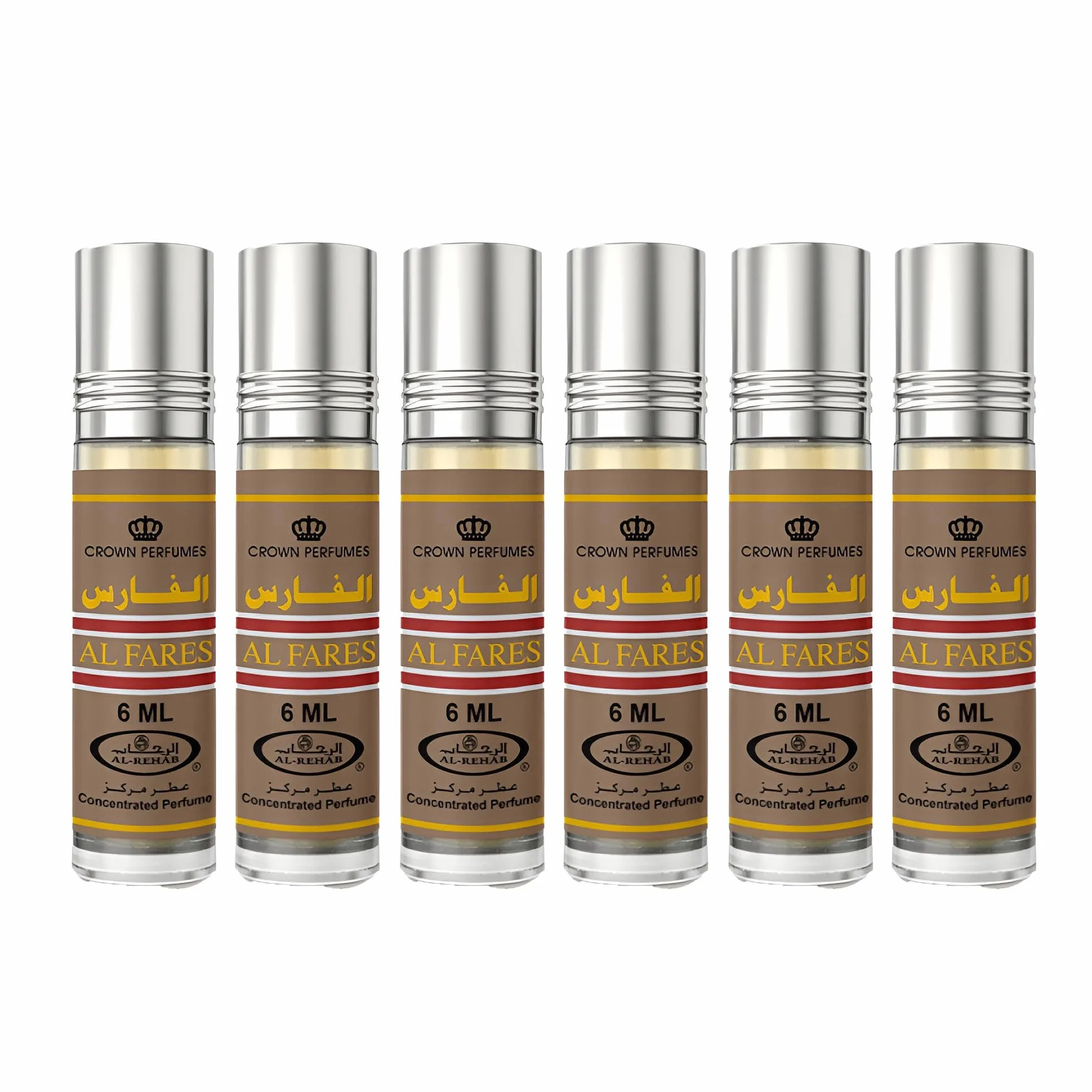 Lot de Parfums AL FARES Al Rehab Attar Authentique Sans Alcool Halal 6 ml 100% Huile de Qualité Supérieure