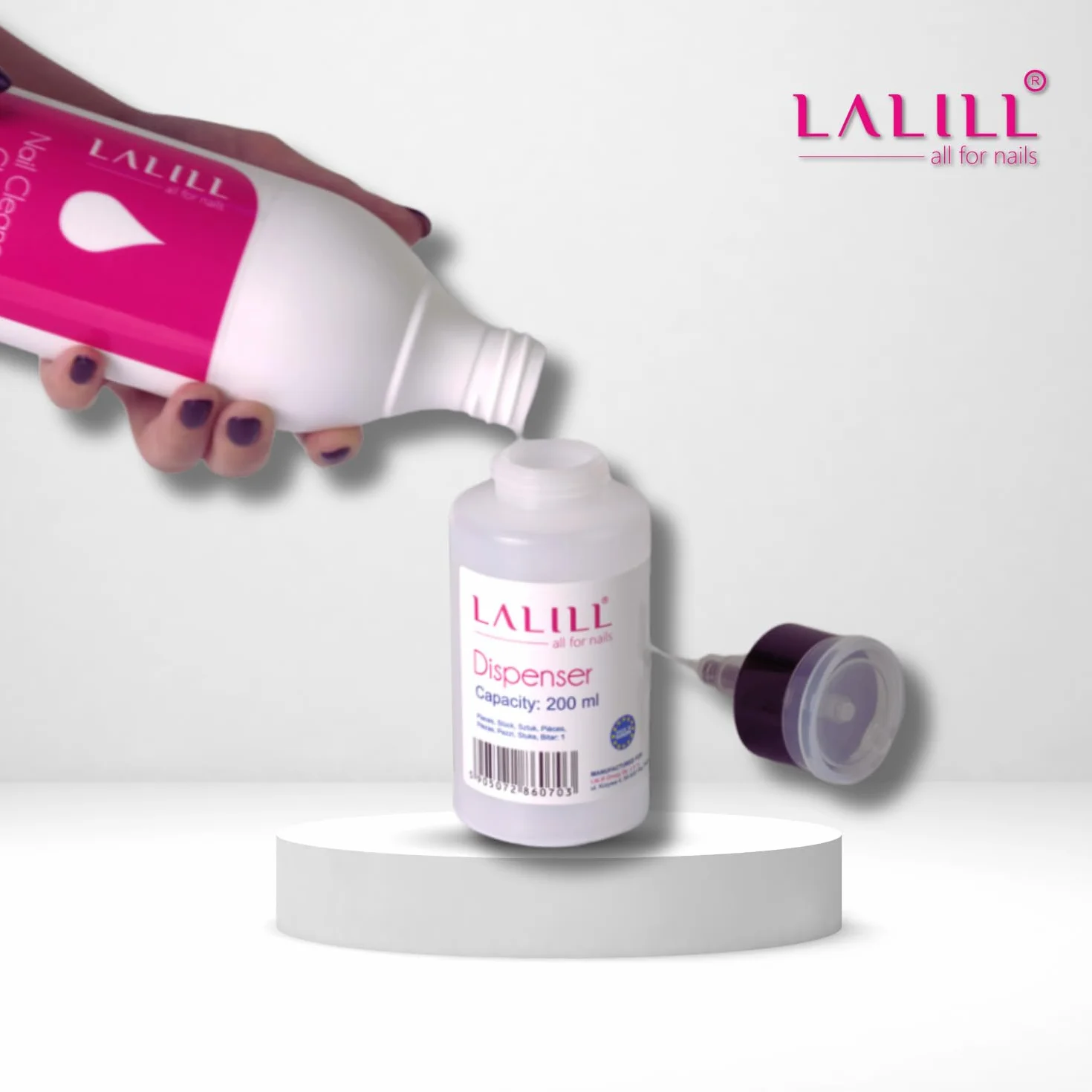 LALILL 2 Pièces Distributeur Pompe Doseur SET Flacon Pompe pour Liquides Dissolvant Vernis à Ongles 200ml