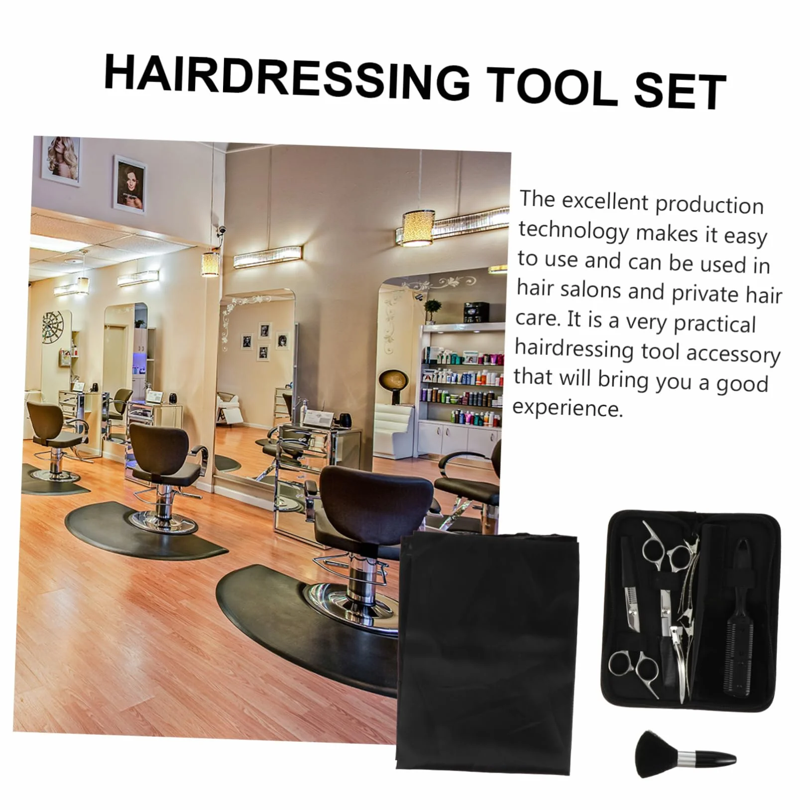 DOITOOL Ciseaux de Coiffure avec Peigne Plat pour Cheveux Clairsemés Matériel de Coiffure pour Salon et Débutants