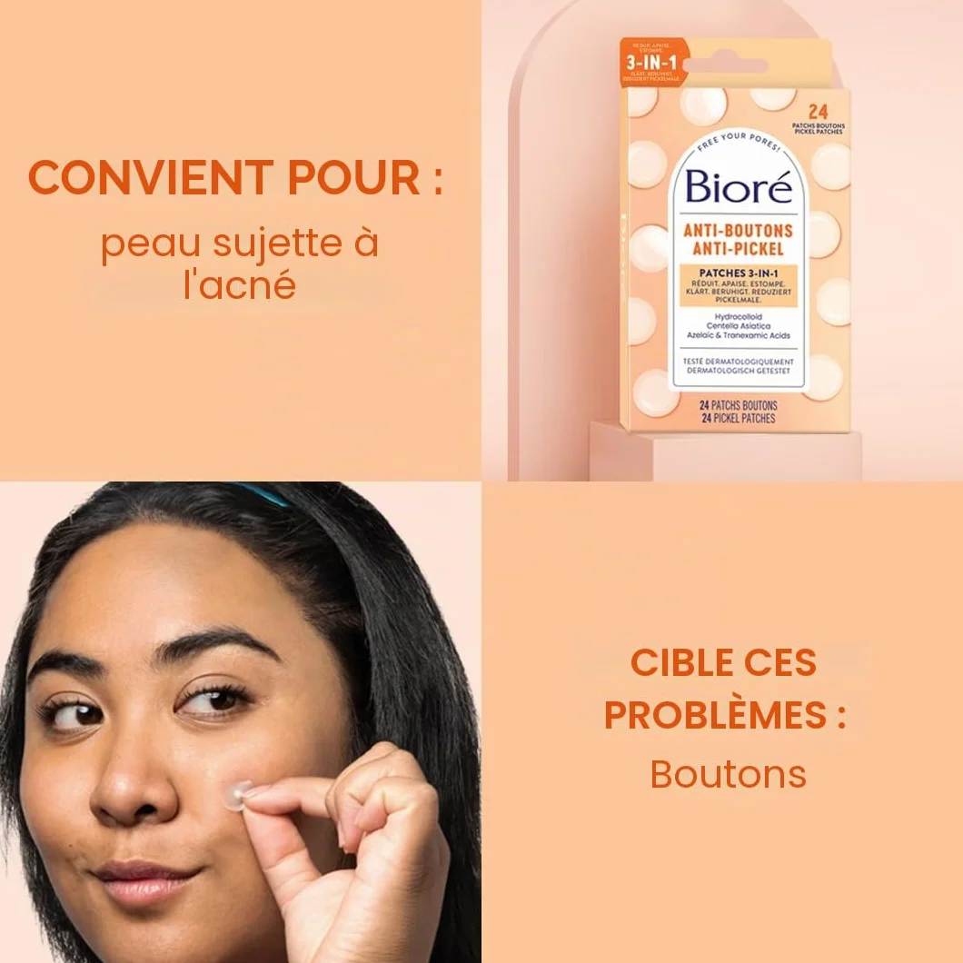 Bioré Patch 3 en 1 Anti-Boutons x24