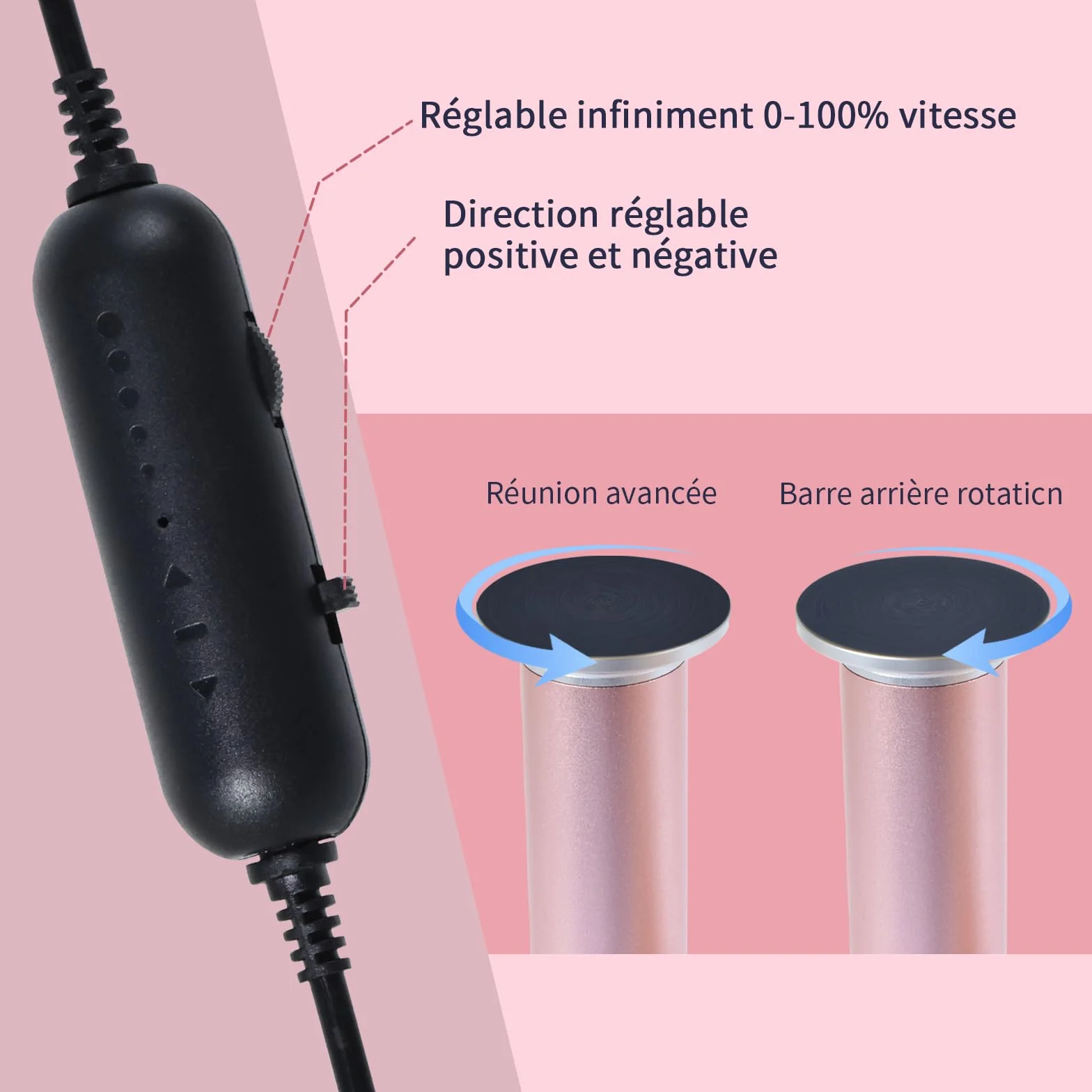 AprElm E1 Rapeuse Pieds électrique Professionnelle 12 cm avec 120 Disques Abrasifs et Vitesse Variable Rose