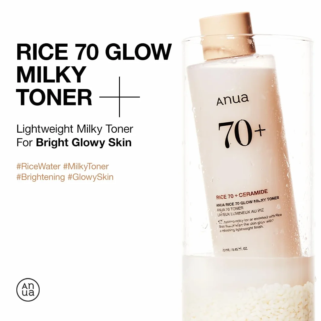 Anua Rice 70 Glow Toner Lotion Tonique Hydratante Visage 250ml Niacinamide Céramides
