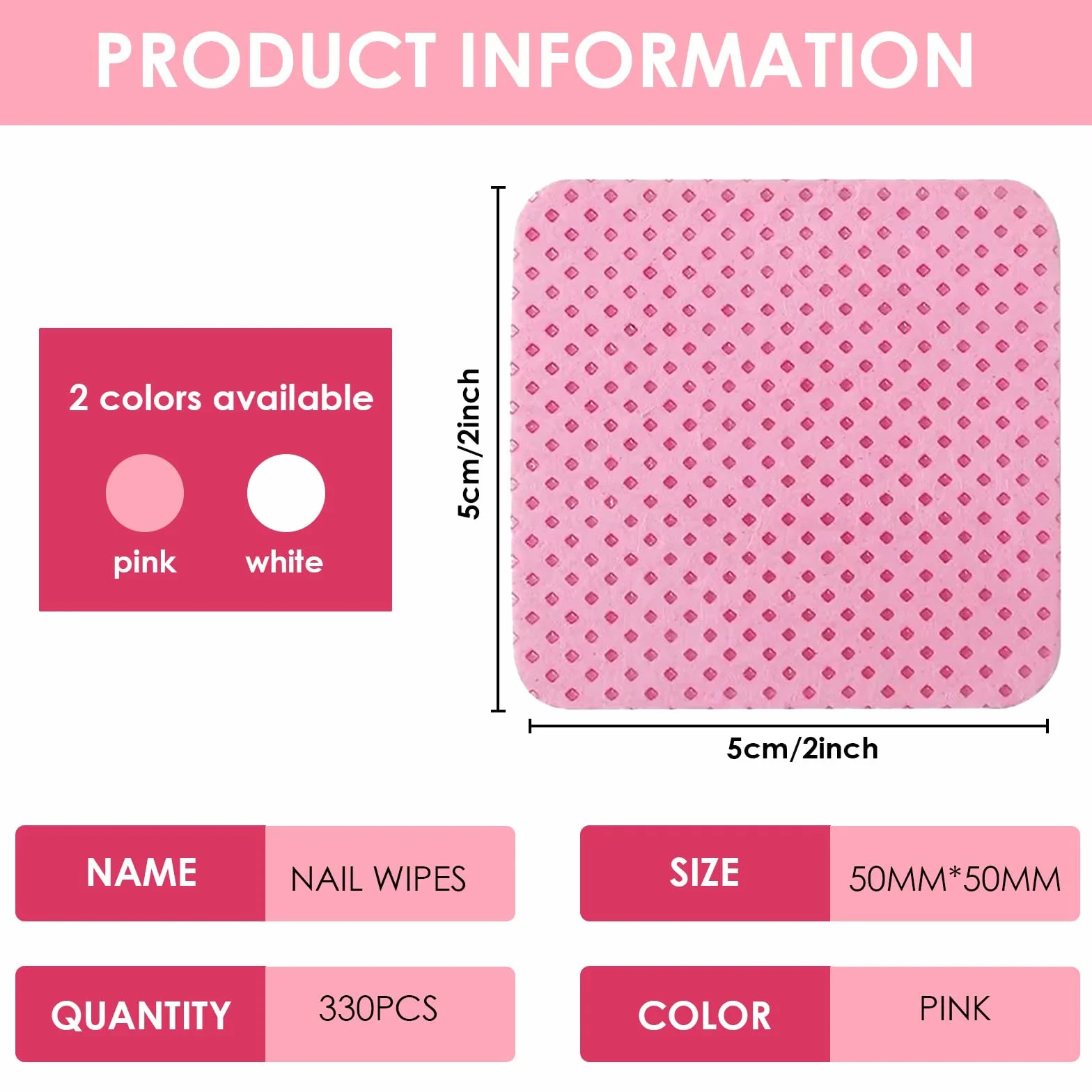 Lingettes à Ongles Non Pelucheux 330 Pièces, Coton Cleaner Dégraissant Gel Vernis Remover Wipes pour Manucure et Pédicure