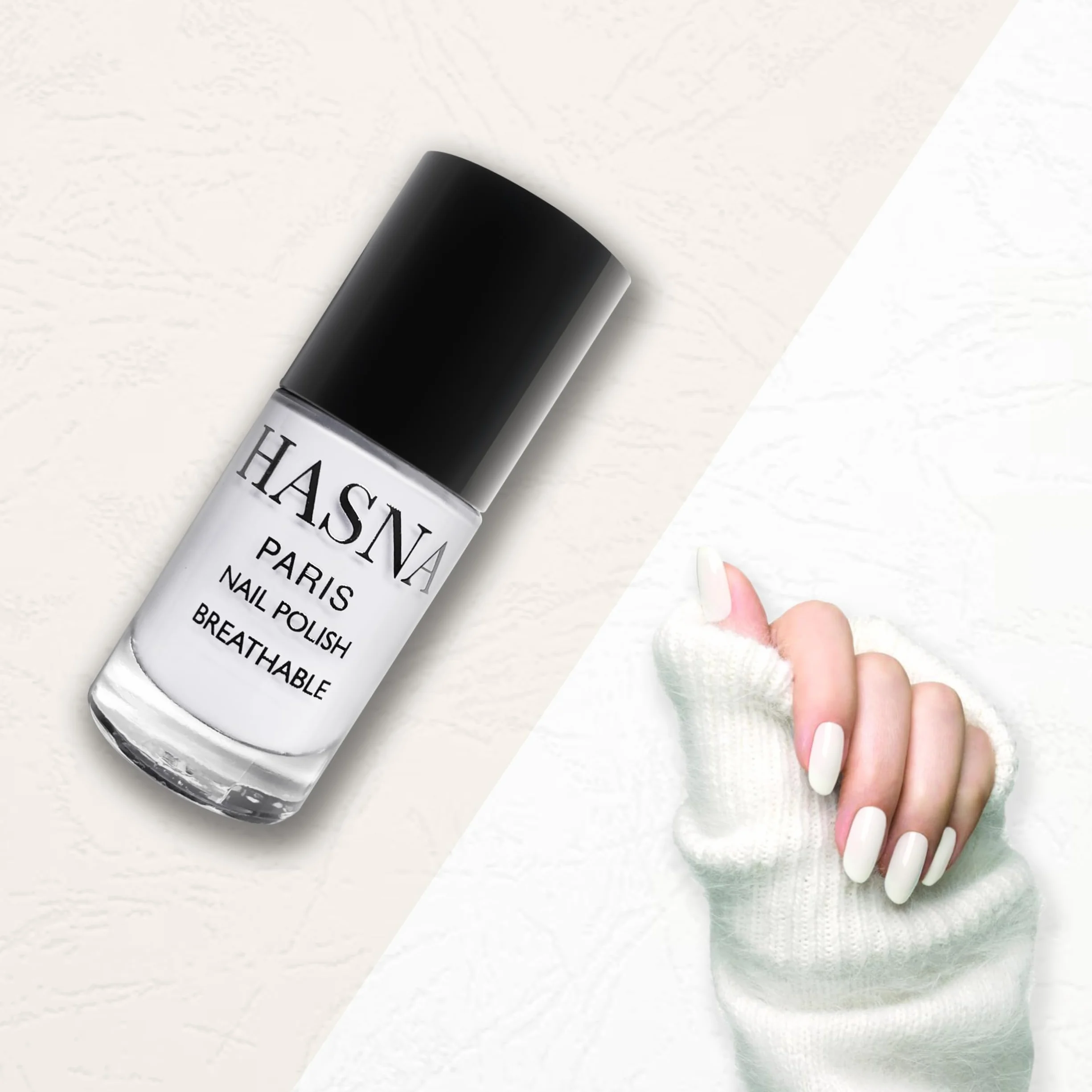 Hasna Paris Vernis à Ongles Halal 6ml Blanc Brillance Longue Tenue