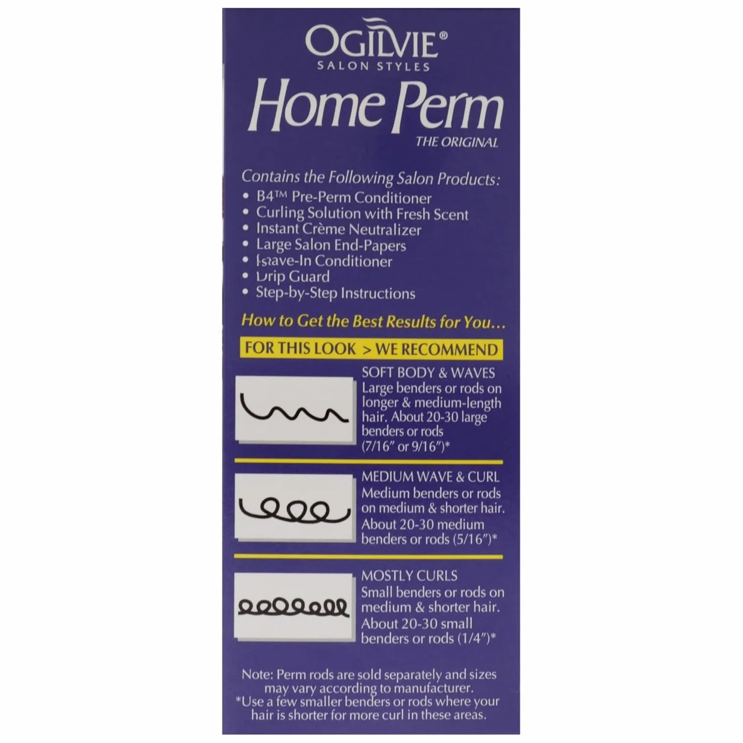Ogilvie The Original Home Perm Kit pour Cheveux Colorés Boucles Longue Durée