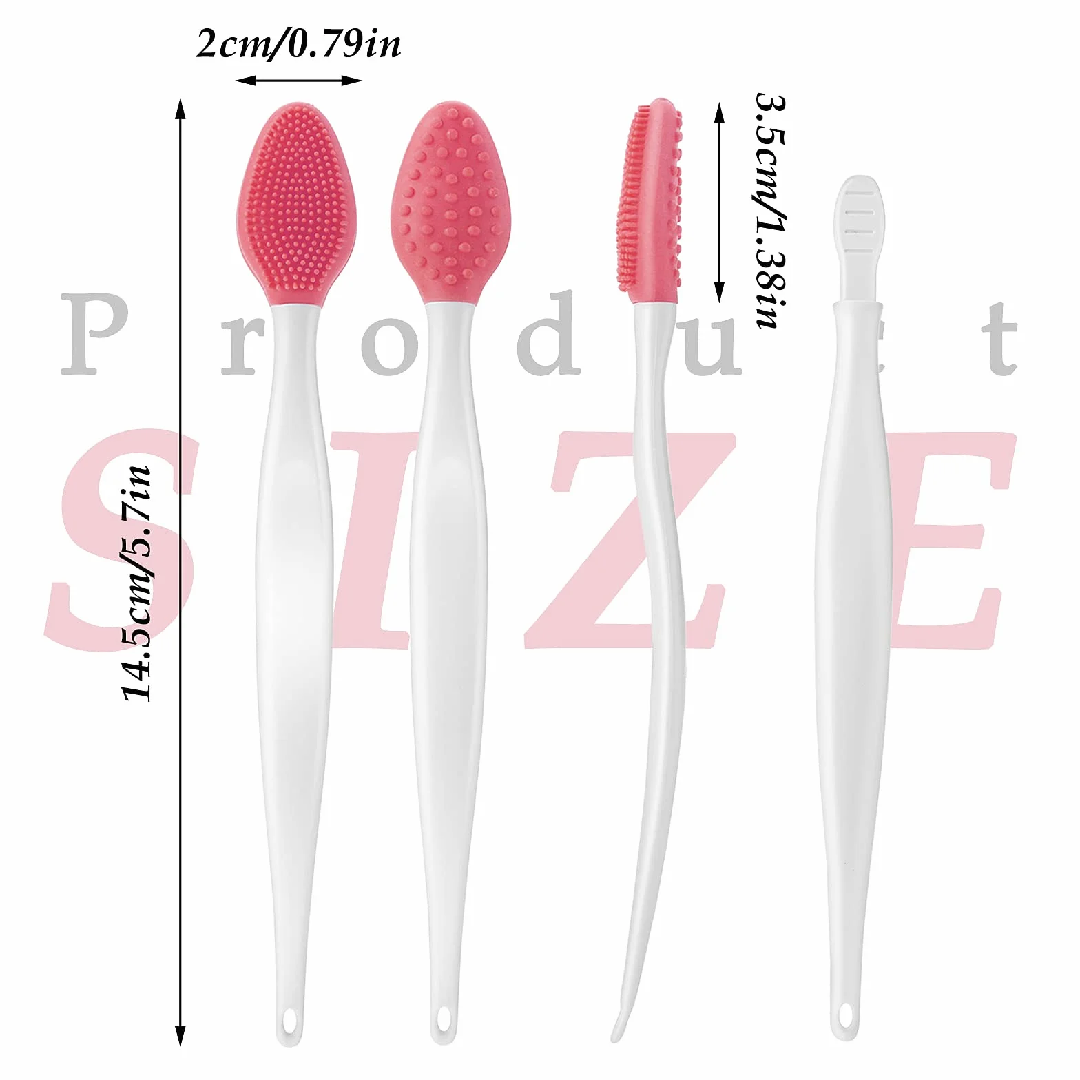 Brosse à Gommage à Lèvres Double Face Silicone Exfoliant Mini Pinceau Nettoyant 5pcs