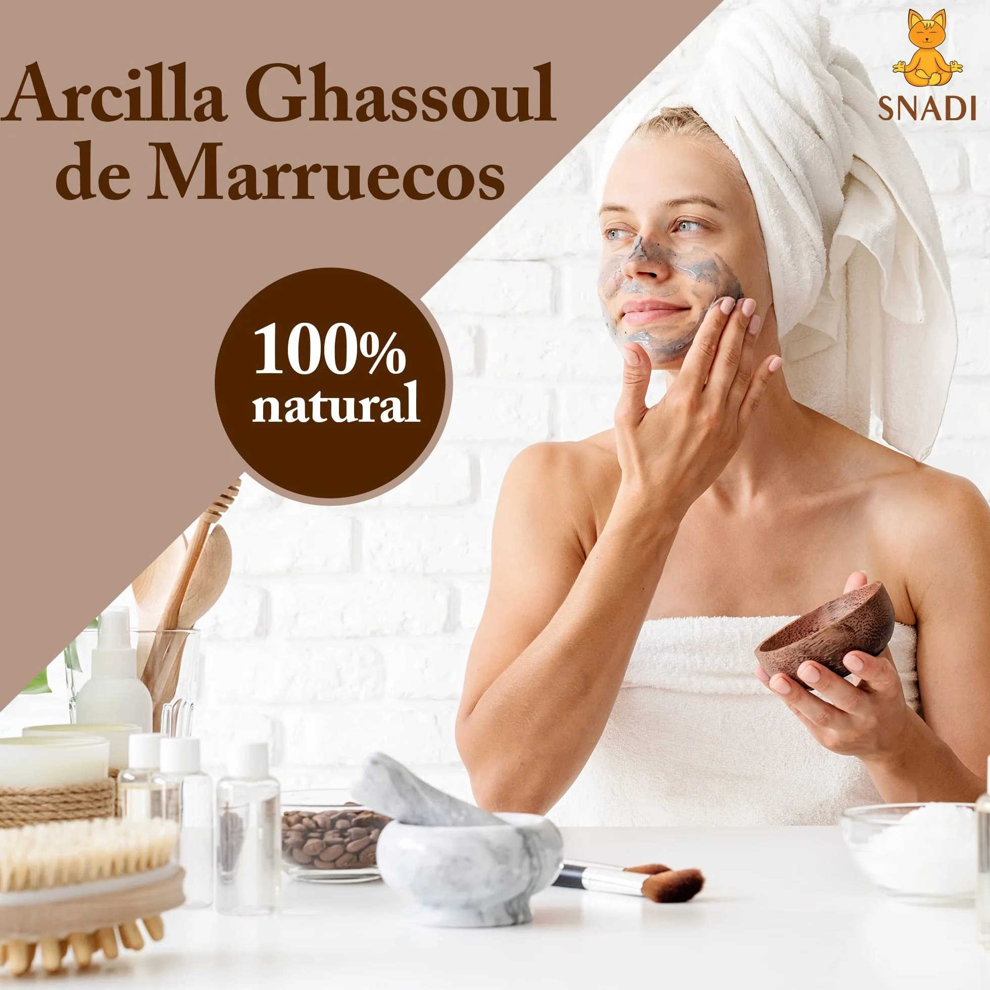 Argile Ghassoul 1 kg Poudre de Pierre de Lave du Maroc Soin Peau Cheveux Exfoliante Adoucissante