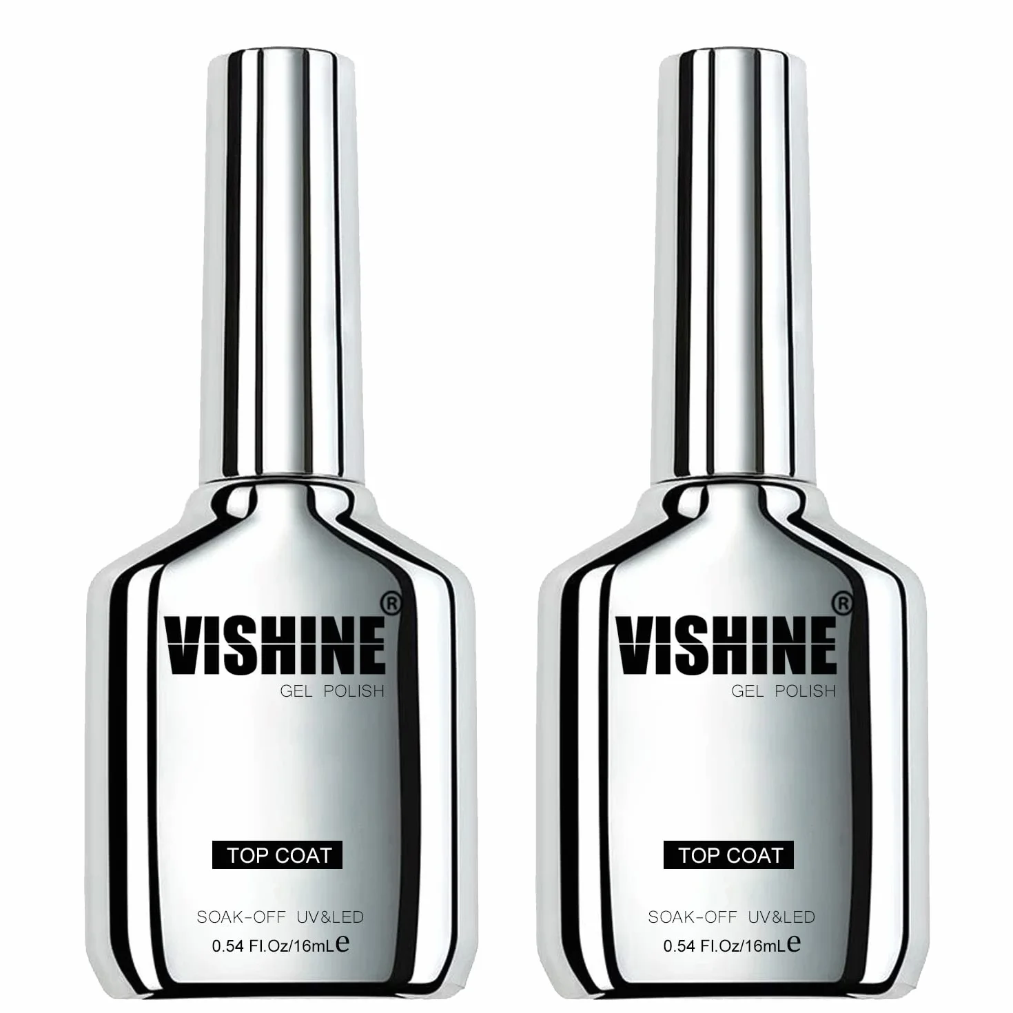 Vishine Vernis à Ongles Gel Semi Permanent Ultra Brillant Finish Top Coat No Wipe 2x16ML