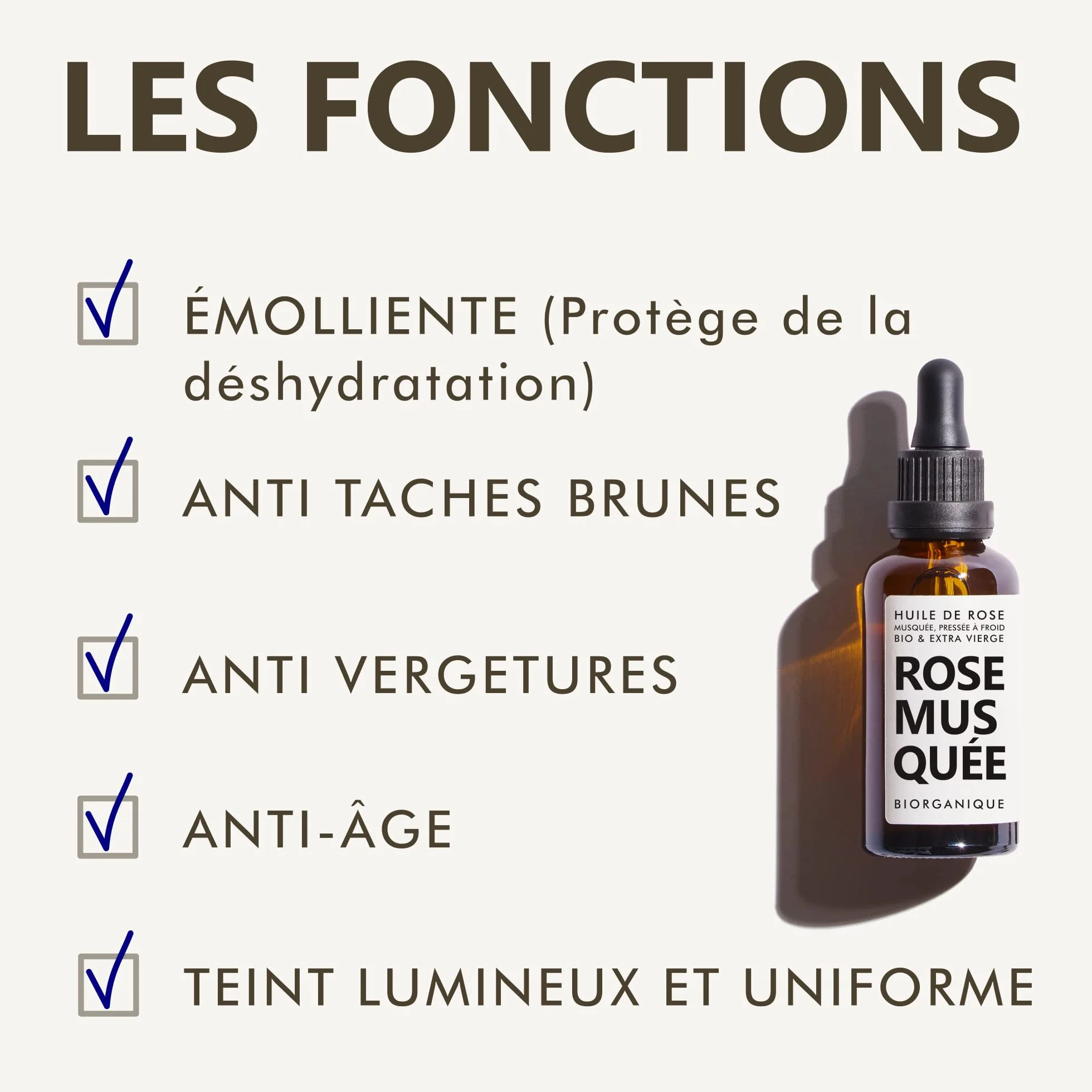 Huile de Rose Musquée BIO 100% Pure Pressée à froid 50 ml Soin Anti-âge Peau Cicatrices Vergetures