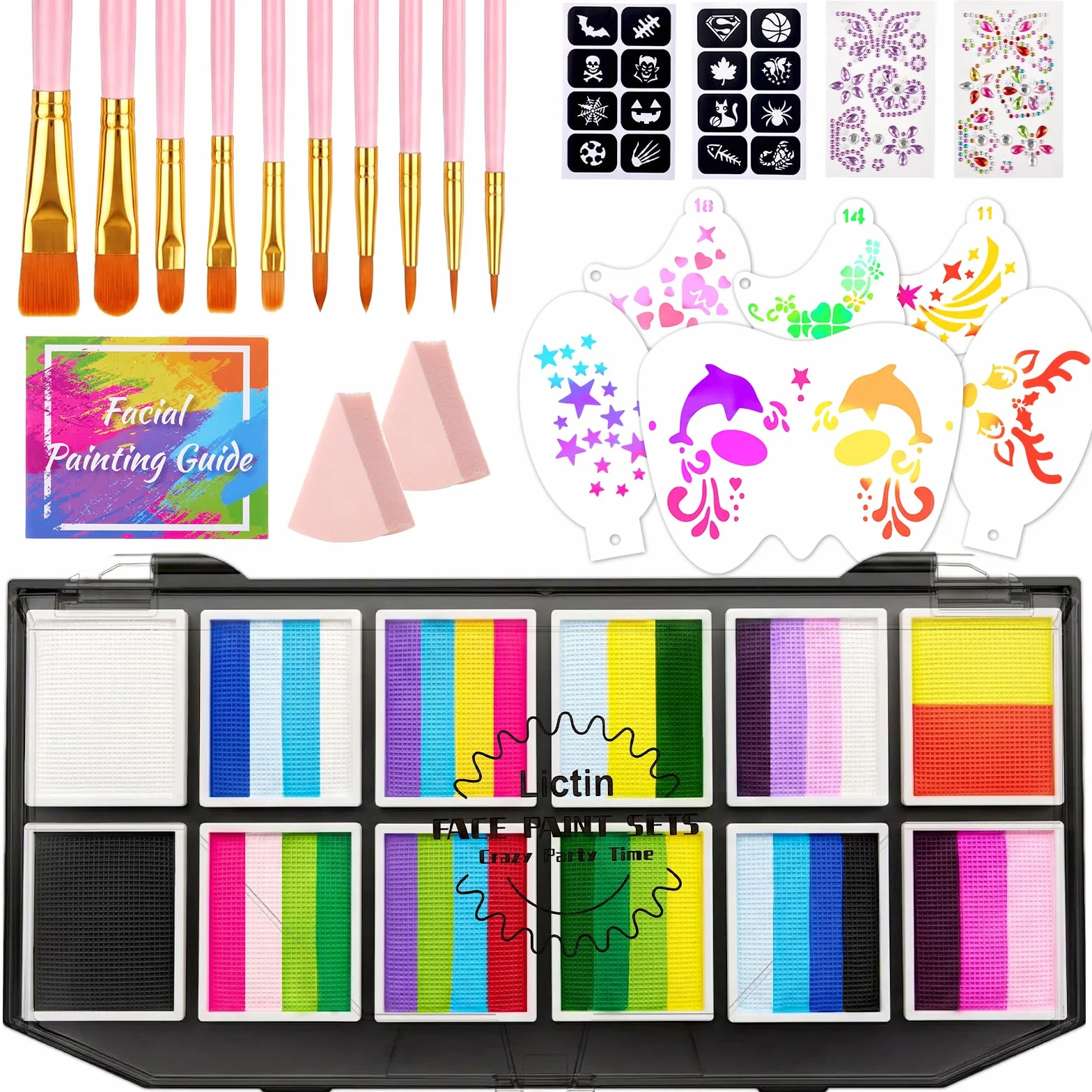 Lictin Kit de peinture visage et corps